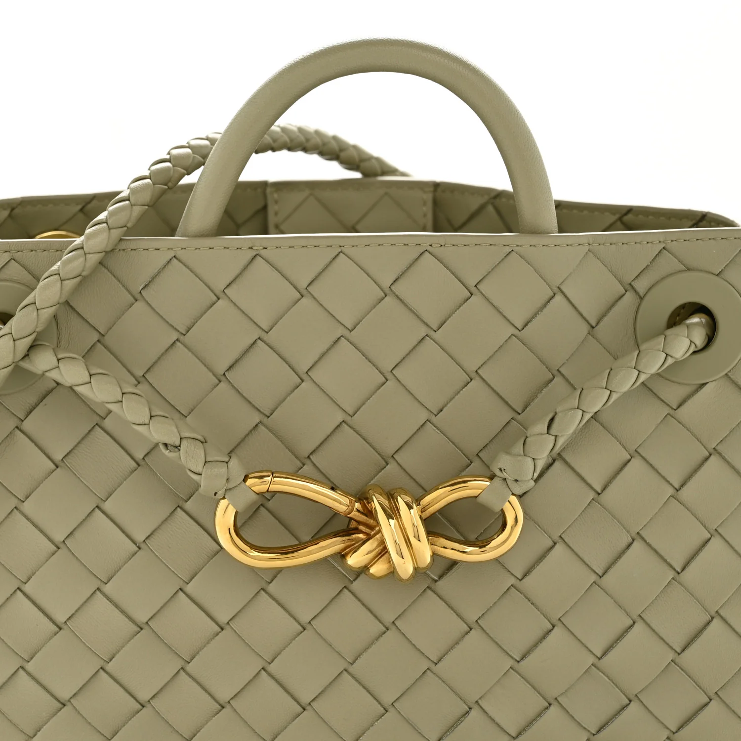 Nappa Intrecciato Small Andiamo Shoulder Bag Travertine - Image 7
