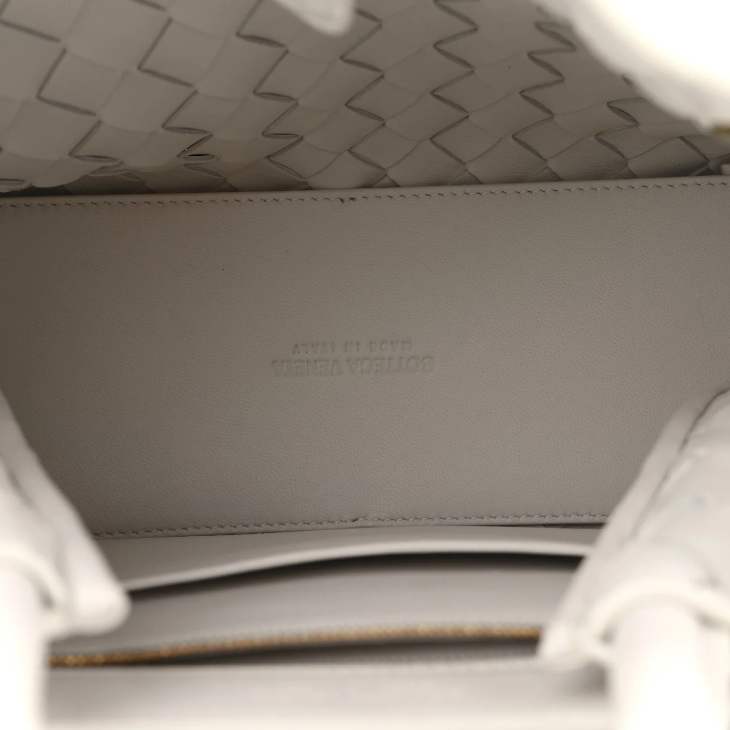 Nappa Intrecciato Small Andiamo Shoulder Bag White - Image 5