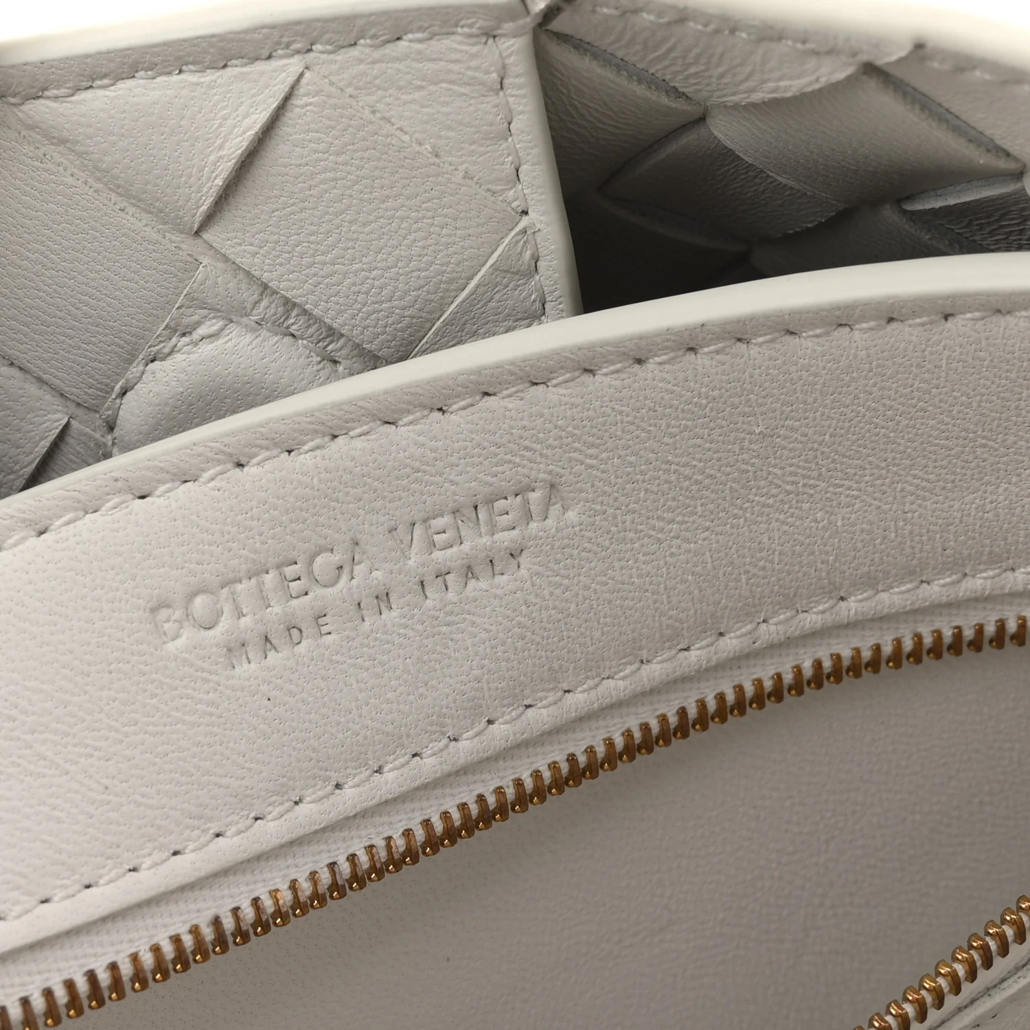 Nappa Intrecciato Small Andiamo Shoulder Bag White - Image 6