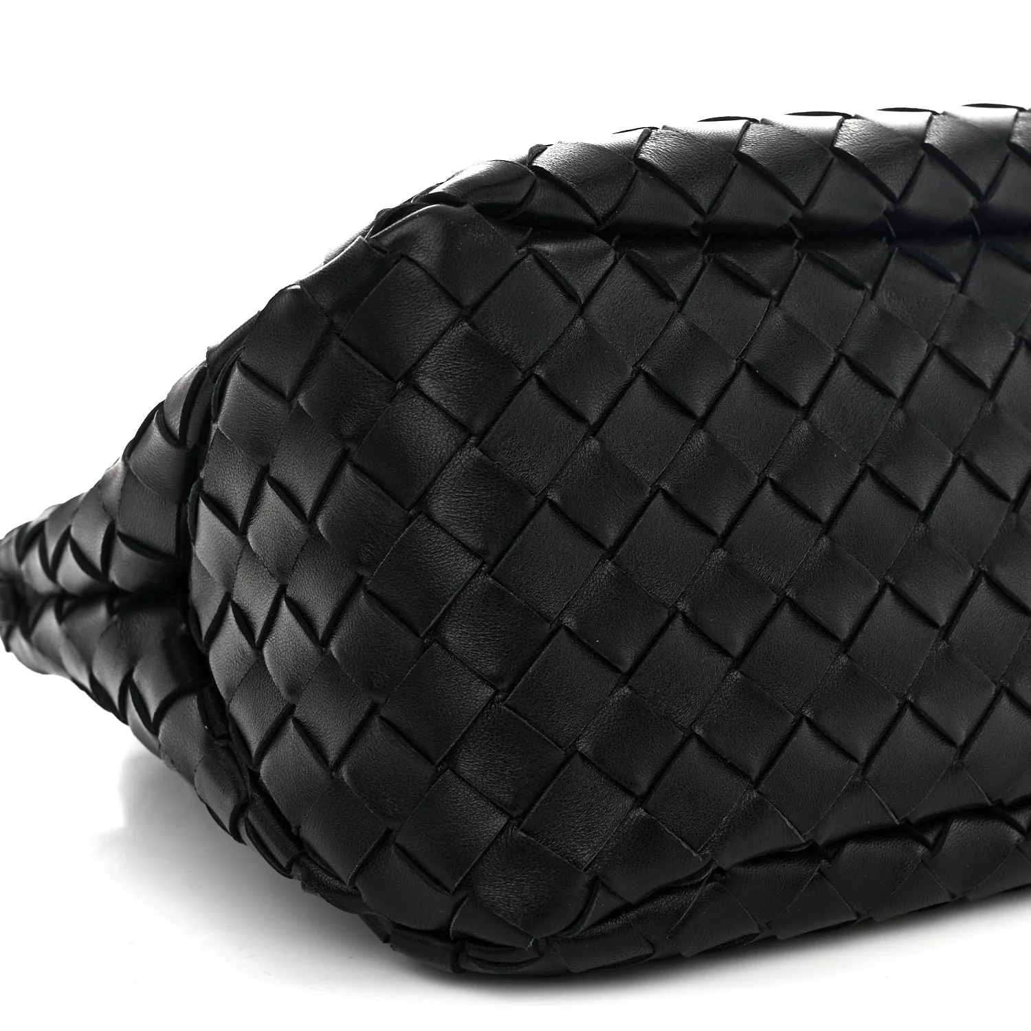 Nappa Intrecciato Small Campana Shoulder Bag Black - Image 8
