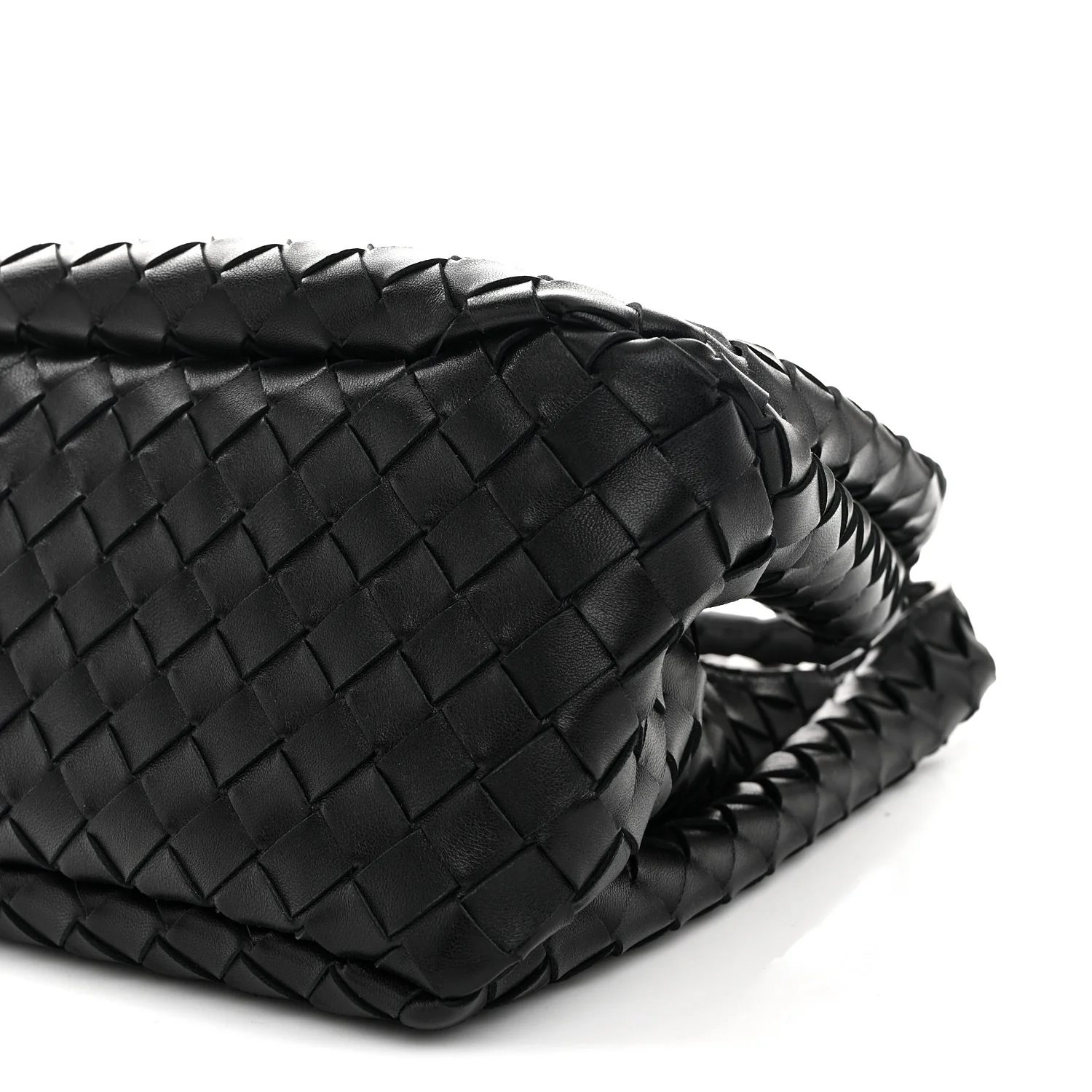 Nappa Intrecciato Small Campana Shoulder Bag Black - Image 9