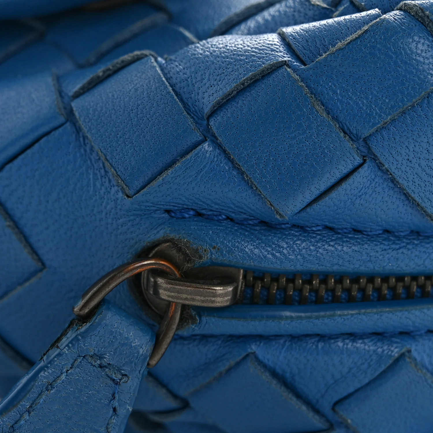 Nappa Intrecciato Small Chain Crossbody Blue - Image 13