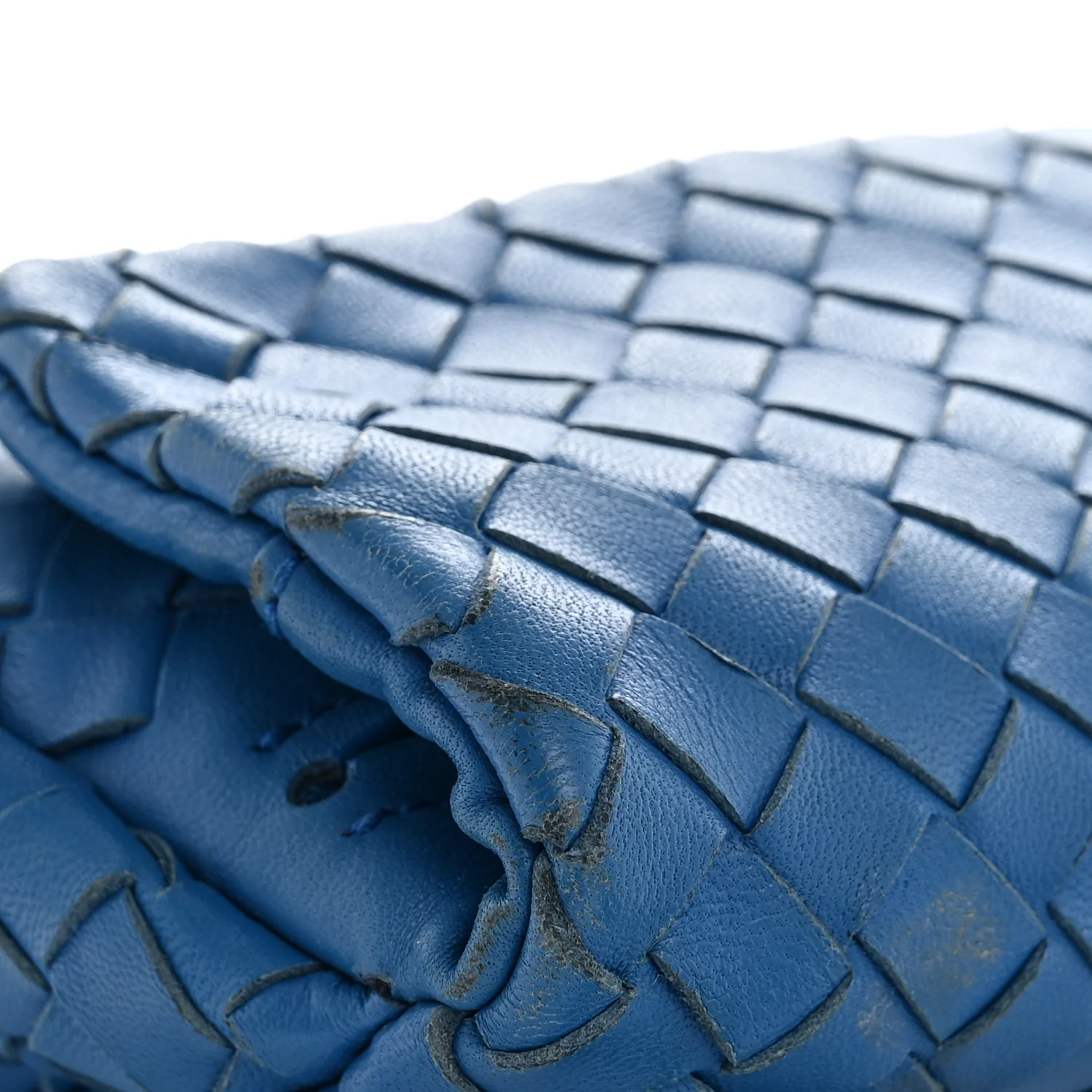 Nappa Intrecciato Small Chain Crossbody Blue - Image 14