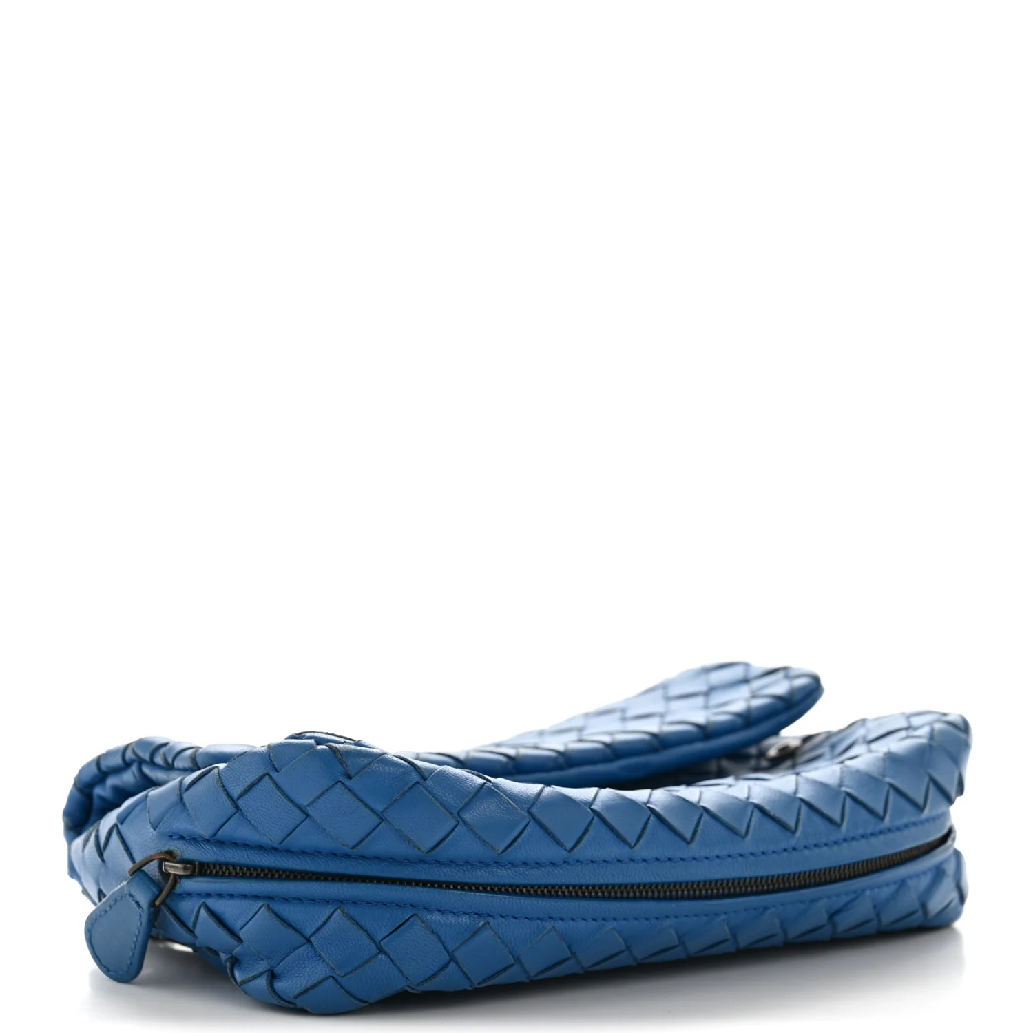 Nappa Intrecciato Small Chain Crossbody Blue - Image 5