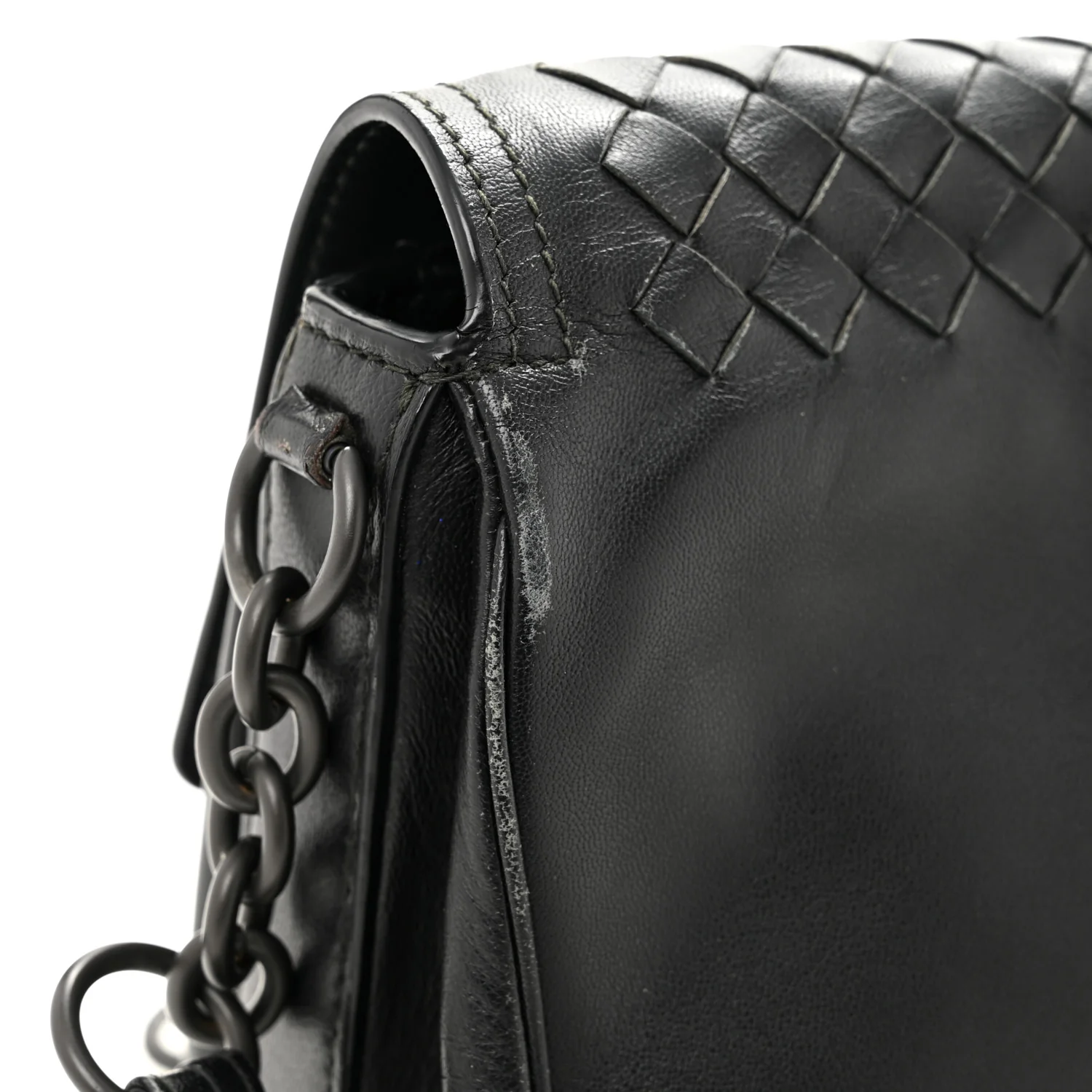 Nappa Intrecciato Small Double Pocket Flap Black - Image 11
