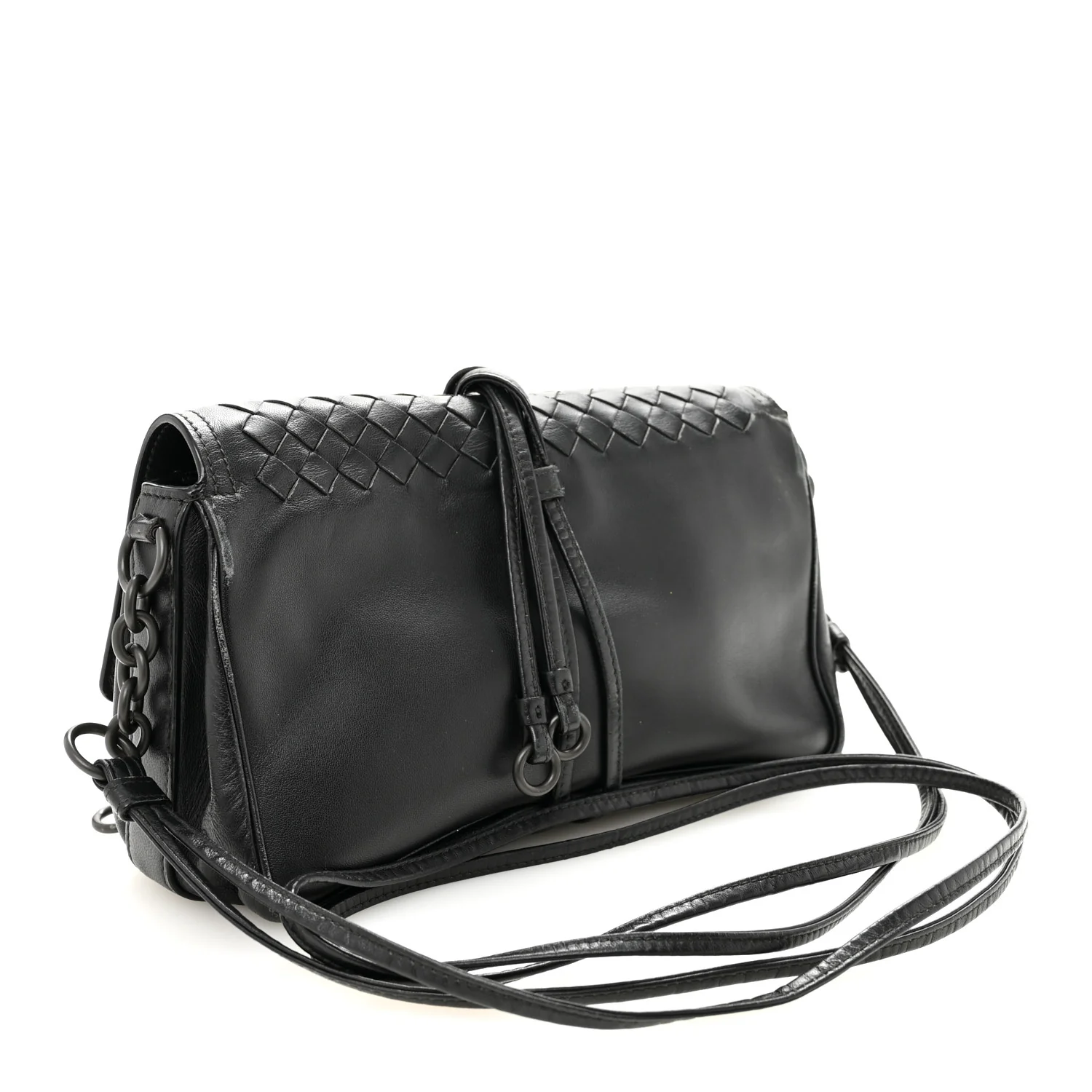Nappa Intrecciato Small Double Pocket Flap Black - Image 3