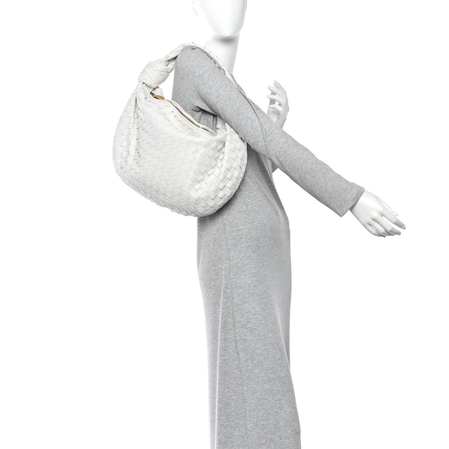 Nappa Intrecciato Small Jodie Hobo White - Image 2