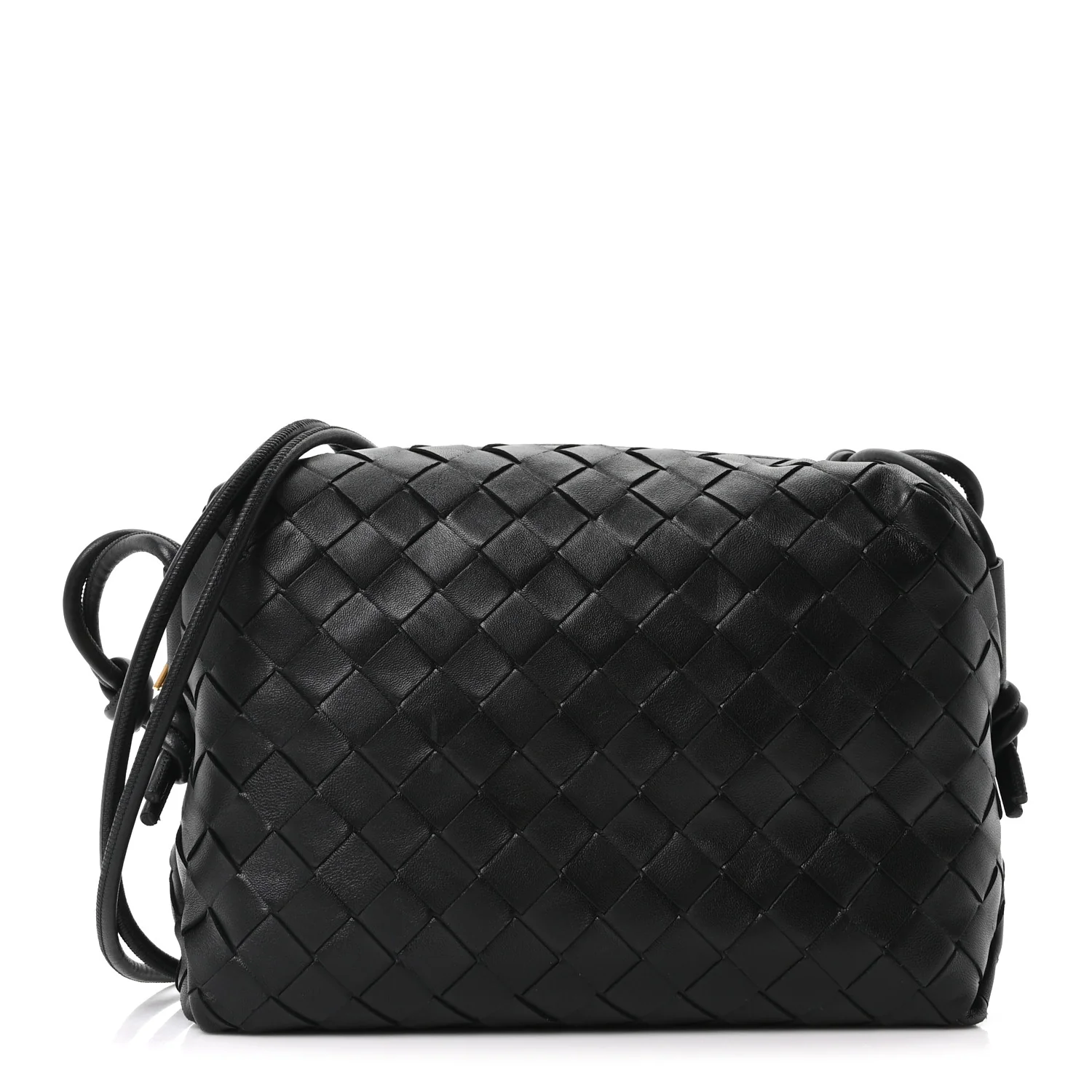 Nappa Intrecciato Small Loop Camera Bag Black