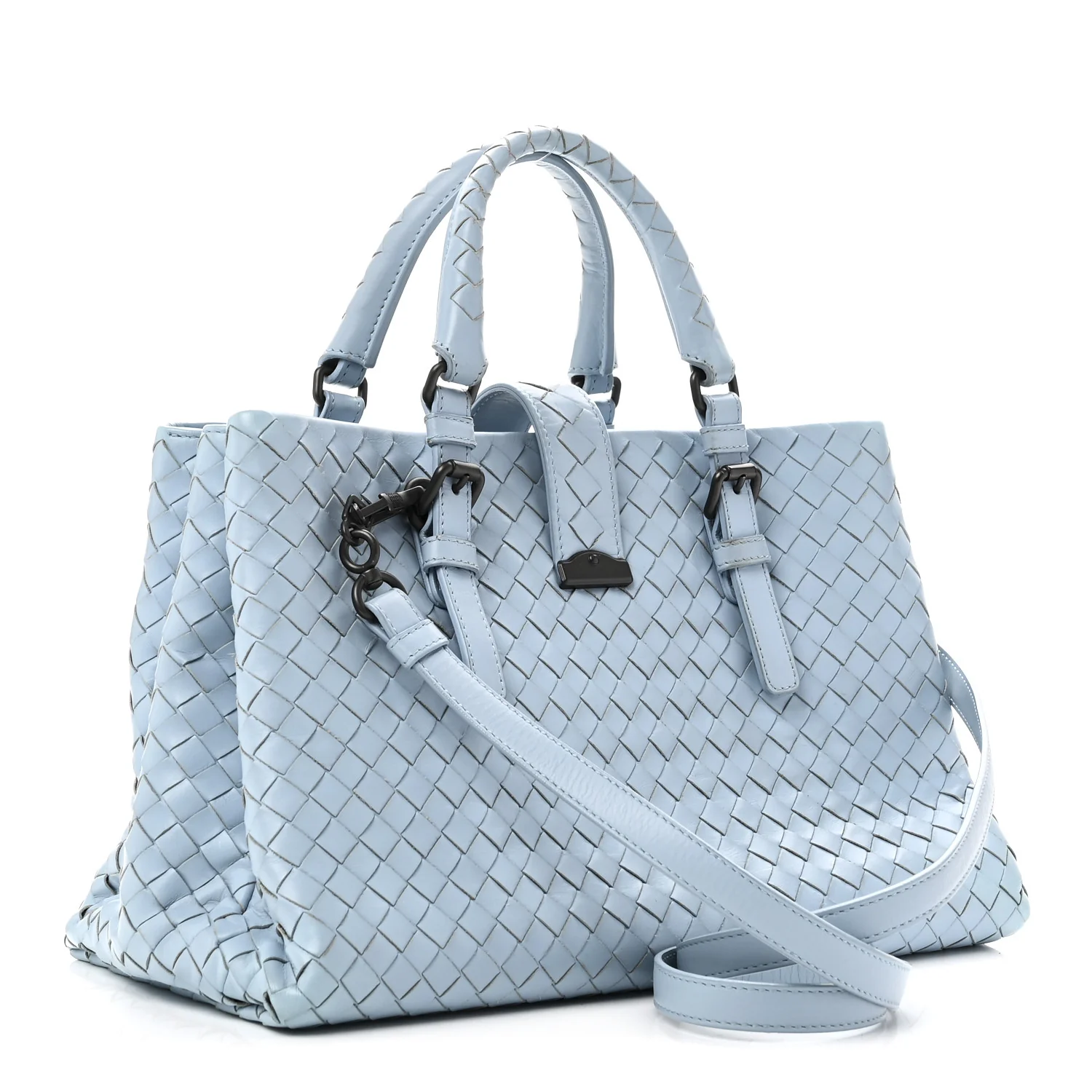 Nappa Intrecciato Small Roma Tote Topazio - Image 3