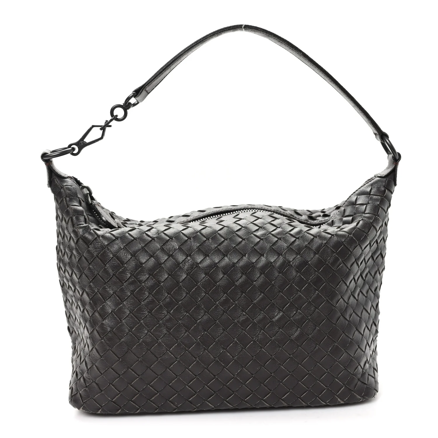 Nappa Intrecciato Small Shoulder Bag Ebano