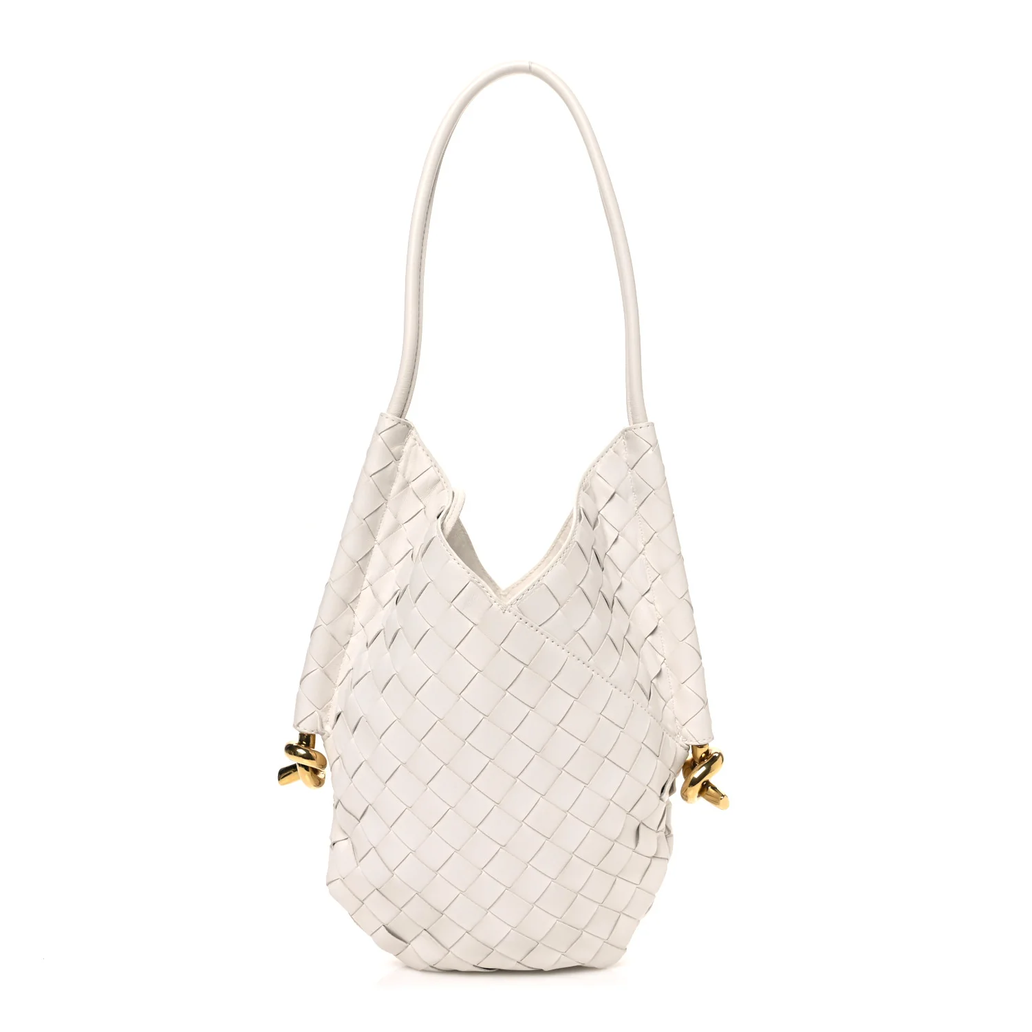 Nappa Intrecciato Small Solstice Hobo White