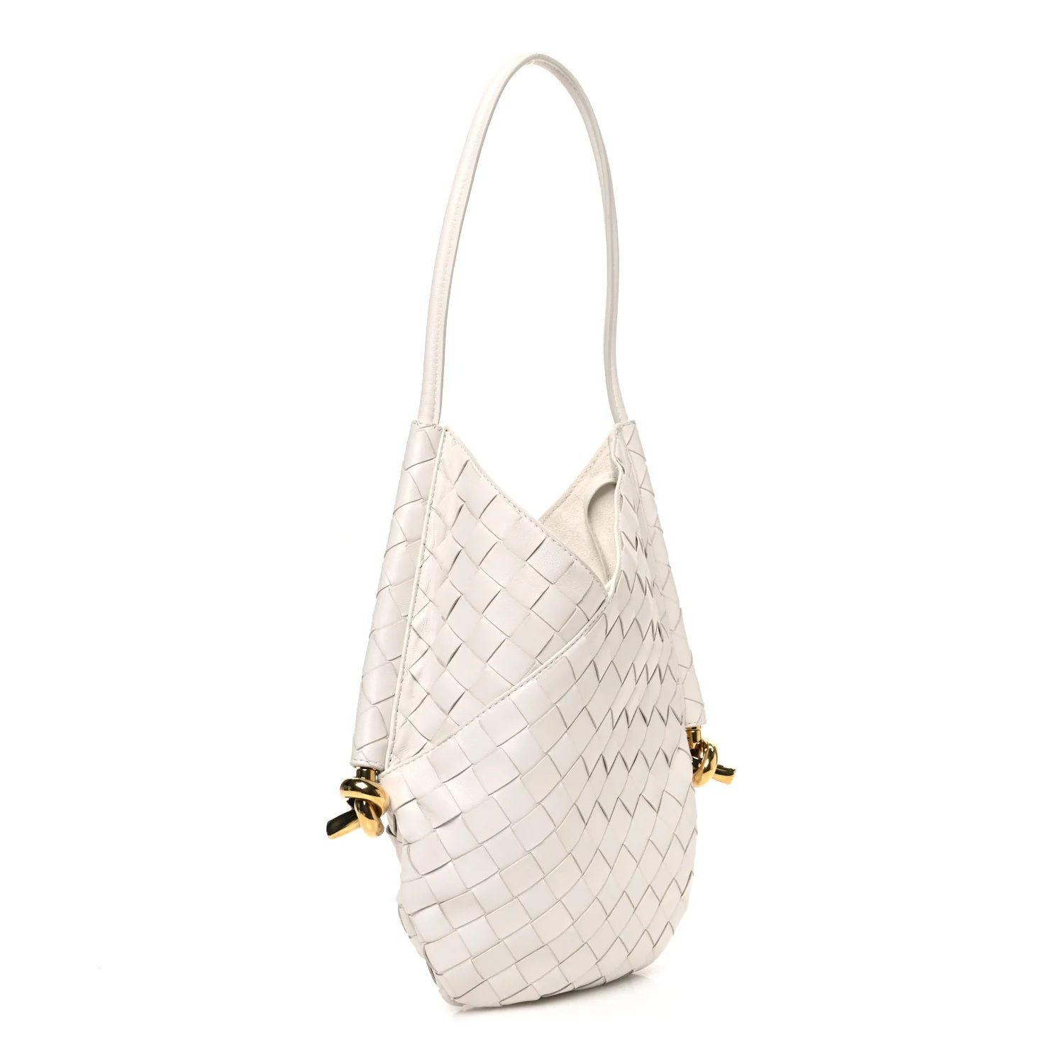 Nappa Intrecciato Small Solstice Hobo White - Image 3