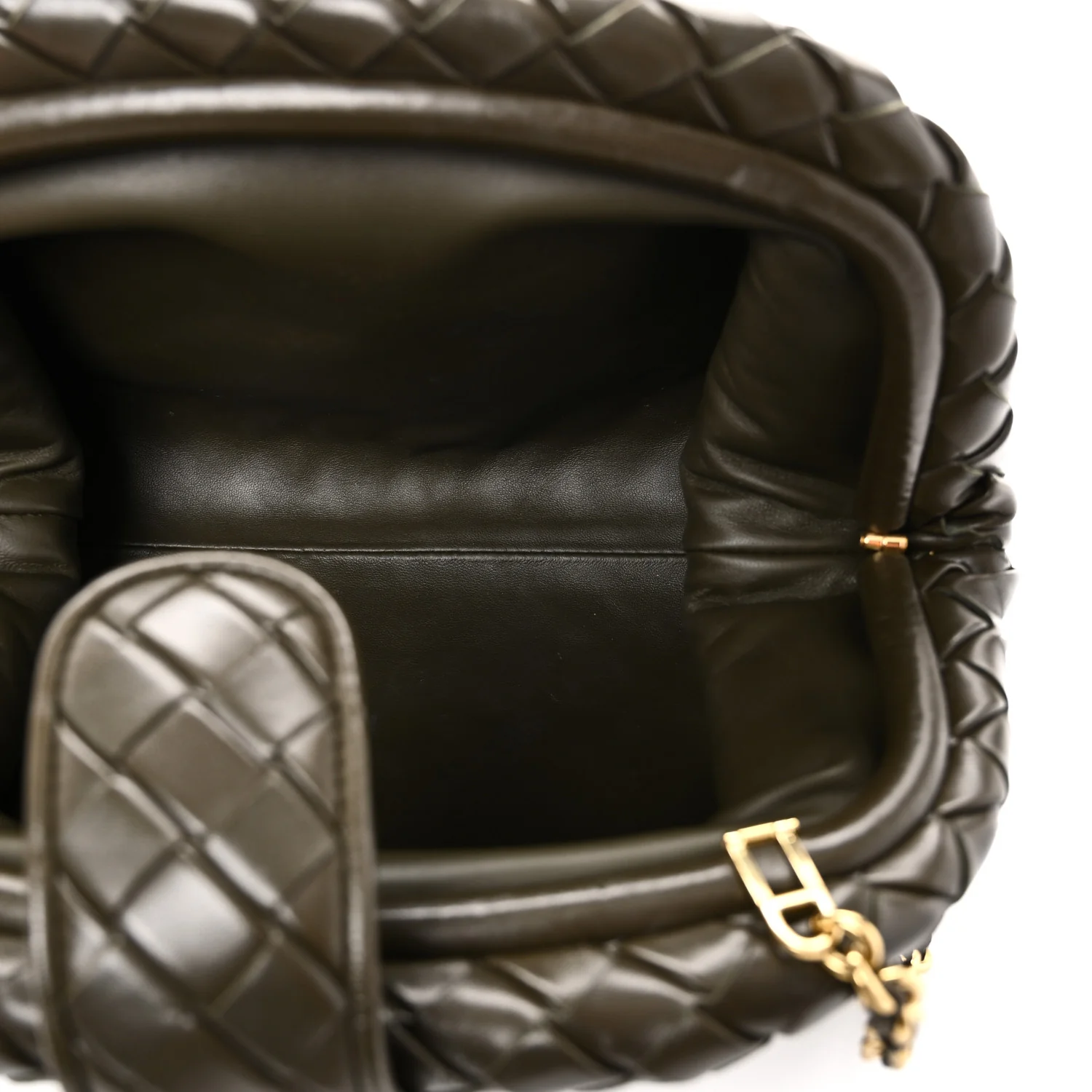 Nappa Intrecciato Teen The Lauren 1980 Clutch With Chain Khaki - Image 5