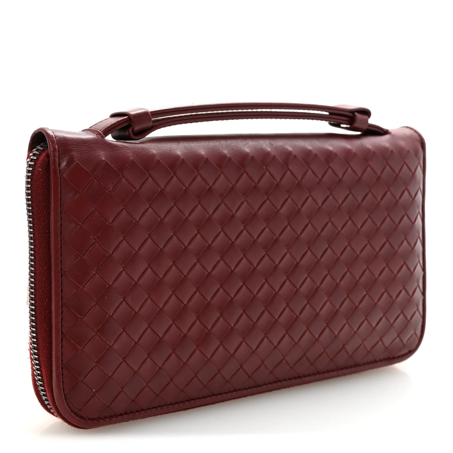 Nappa Intrecciato Travel Organizer Wallet Red - Image 3