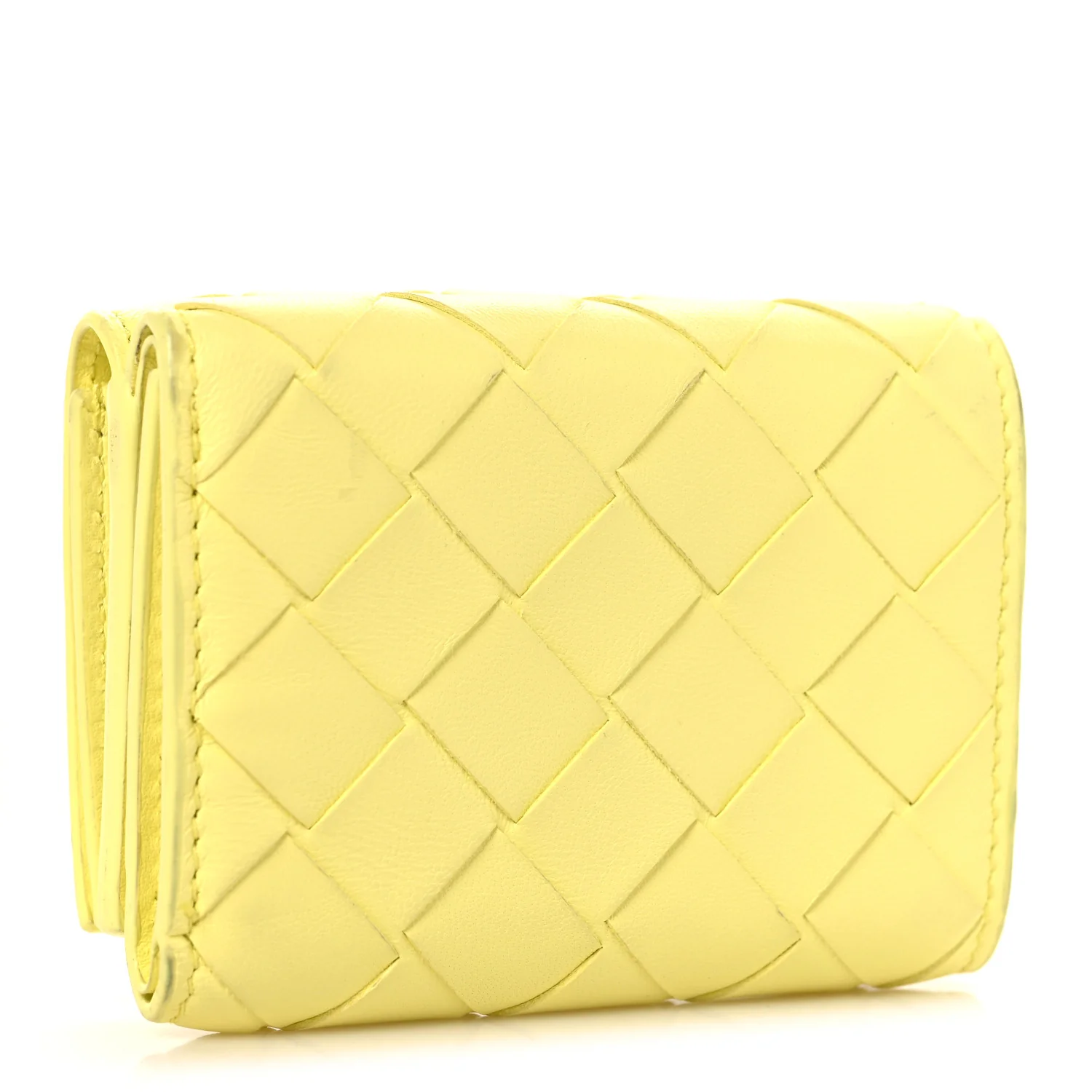 Nappa Intrecciato Trifold Wallet Ice Cream - Image 3