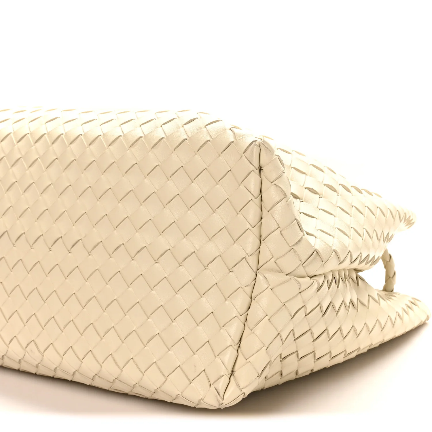 Nappa Intrecciato Wood Large Andiamo Shoulder Bag Sea Salt - Image 9
