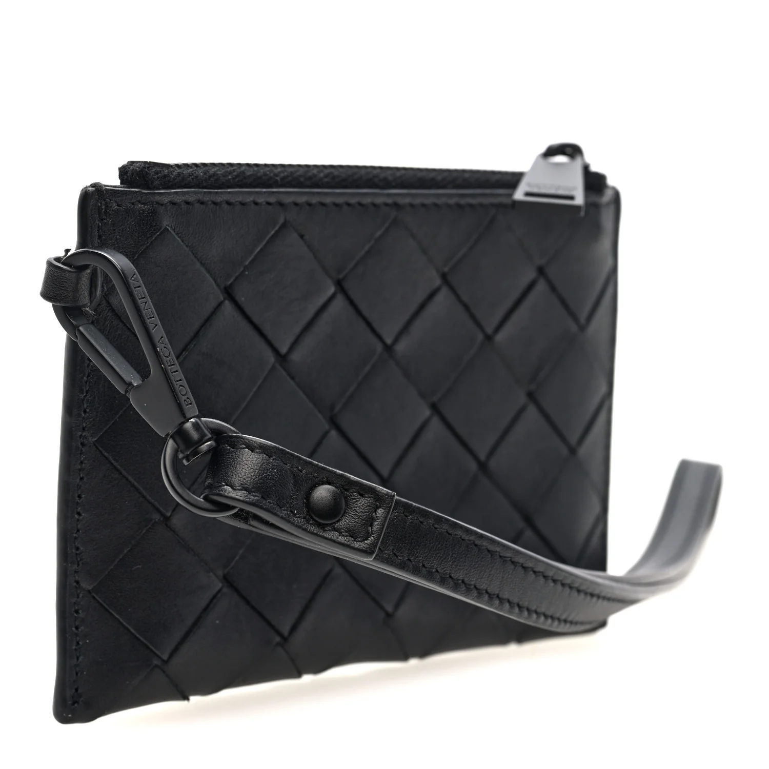 Nappa Intrecciato Wristlet Card Holder Black - Image 3