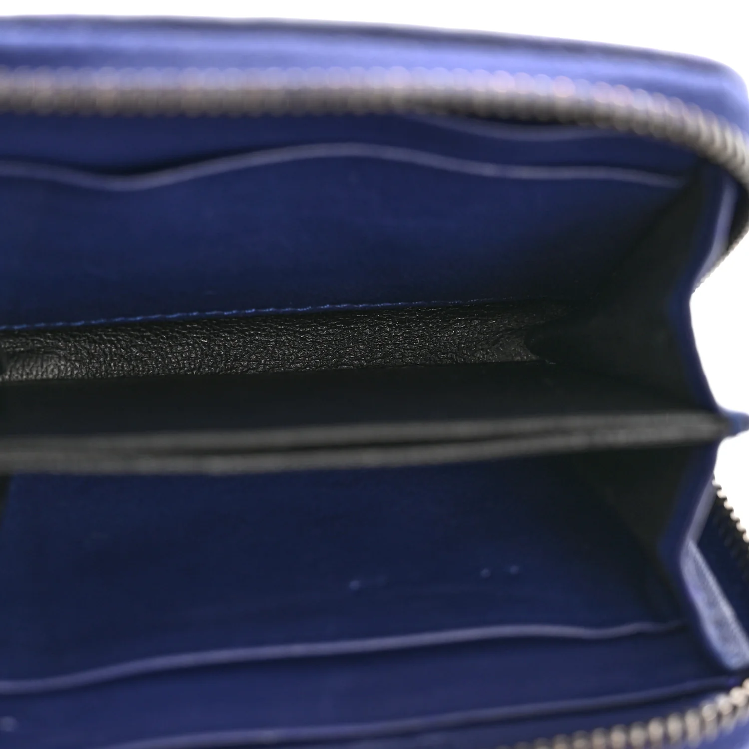 Nappa Intrecciato Zip Around Compact Wallet Blue - Image 5