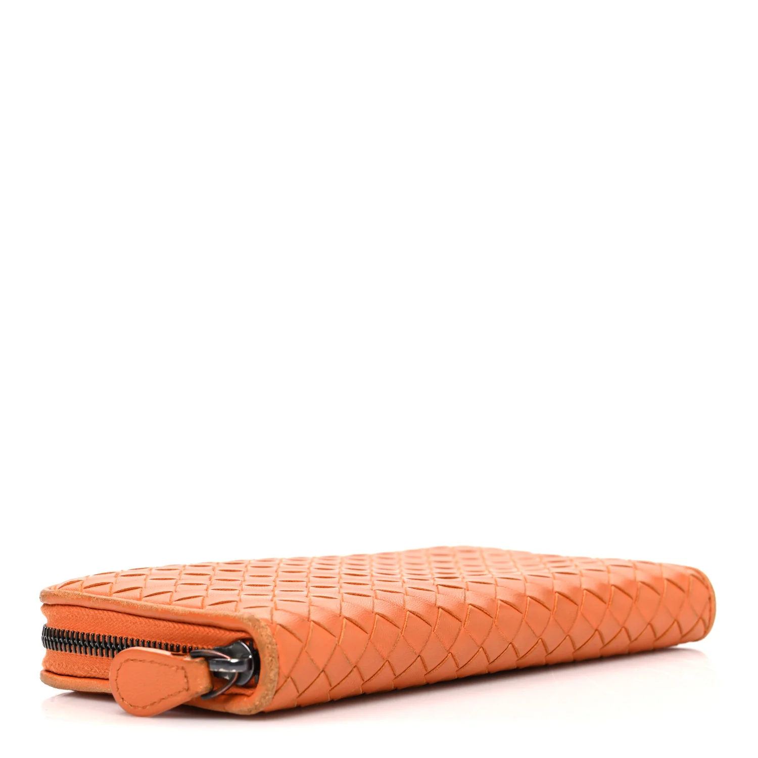 Nappa Intrecciato Zip Around Wallet Orange - Image 4