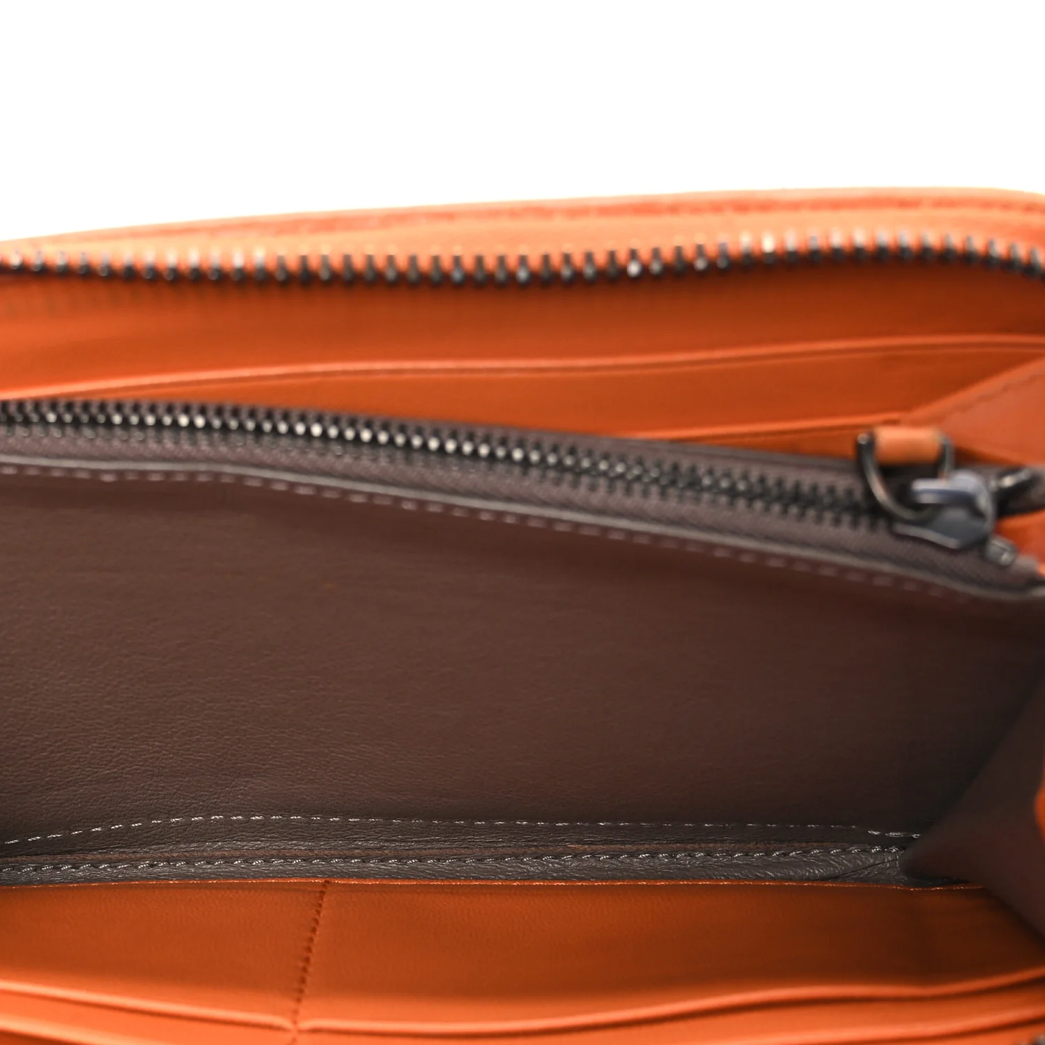 Nappa Intrecciato Zip Around Wallet Orange - Image 5