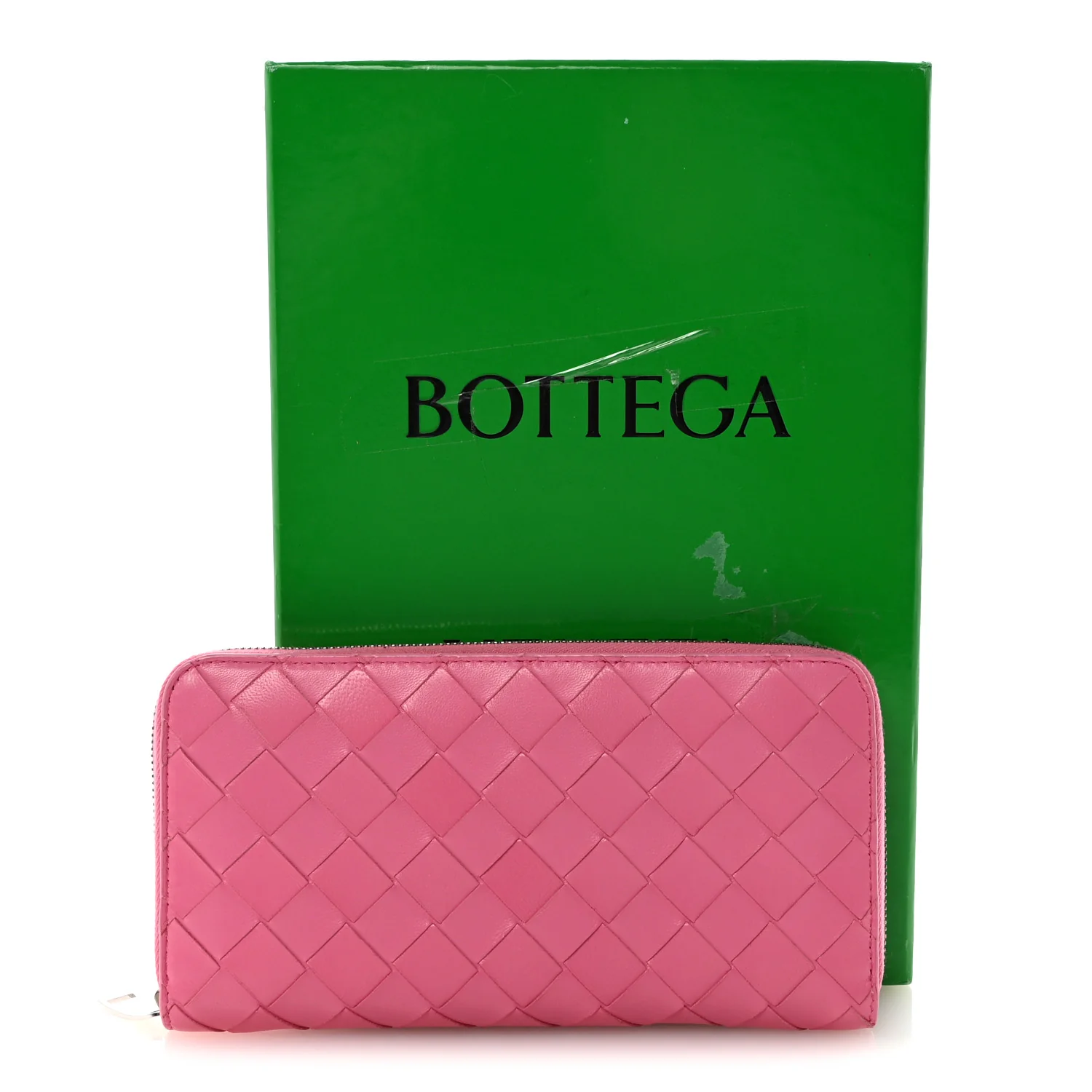 Nappa Intrecciato Zip Around Wallet Rosa Shock - Image 7