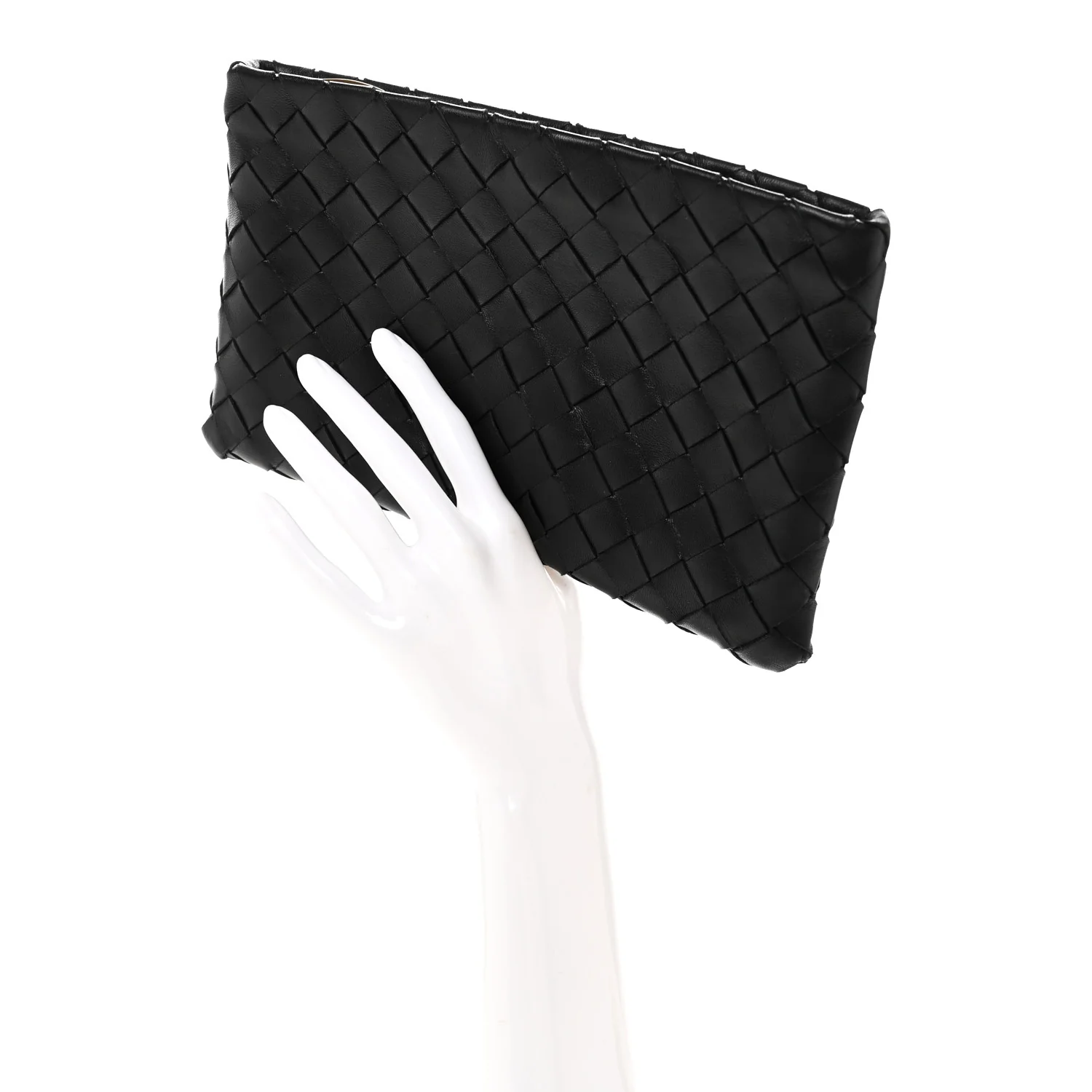 Nappa Intrecciato Zip Pouch Black - Image 2