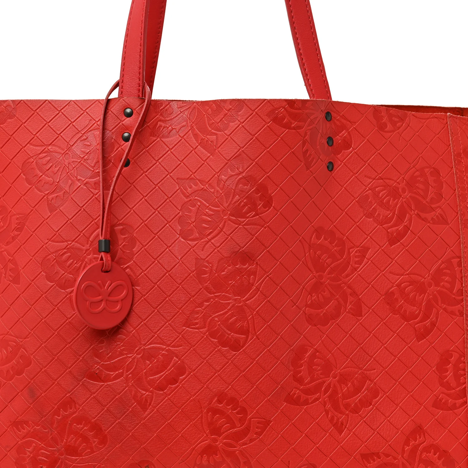 Nappa Intrecciomirage Butterfly Tote Red - Image 8