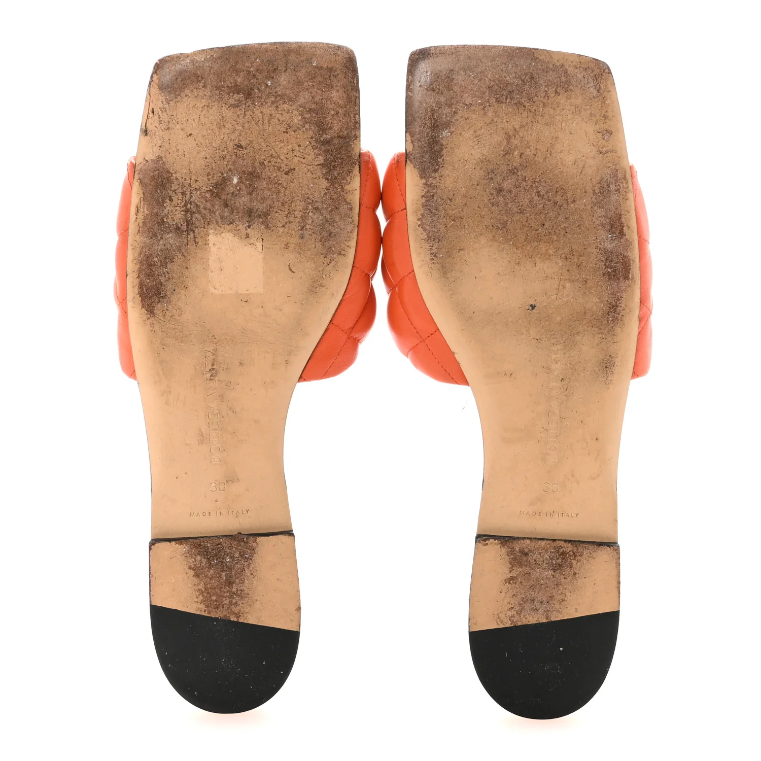 Nappa Matelasse Padded Flat Sandals 38 Orange - Image 6