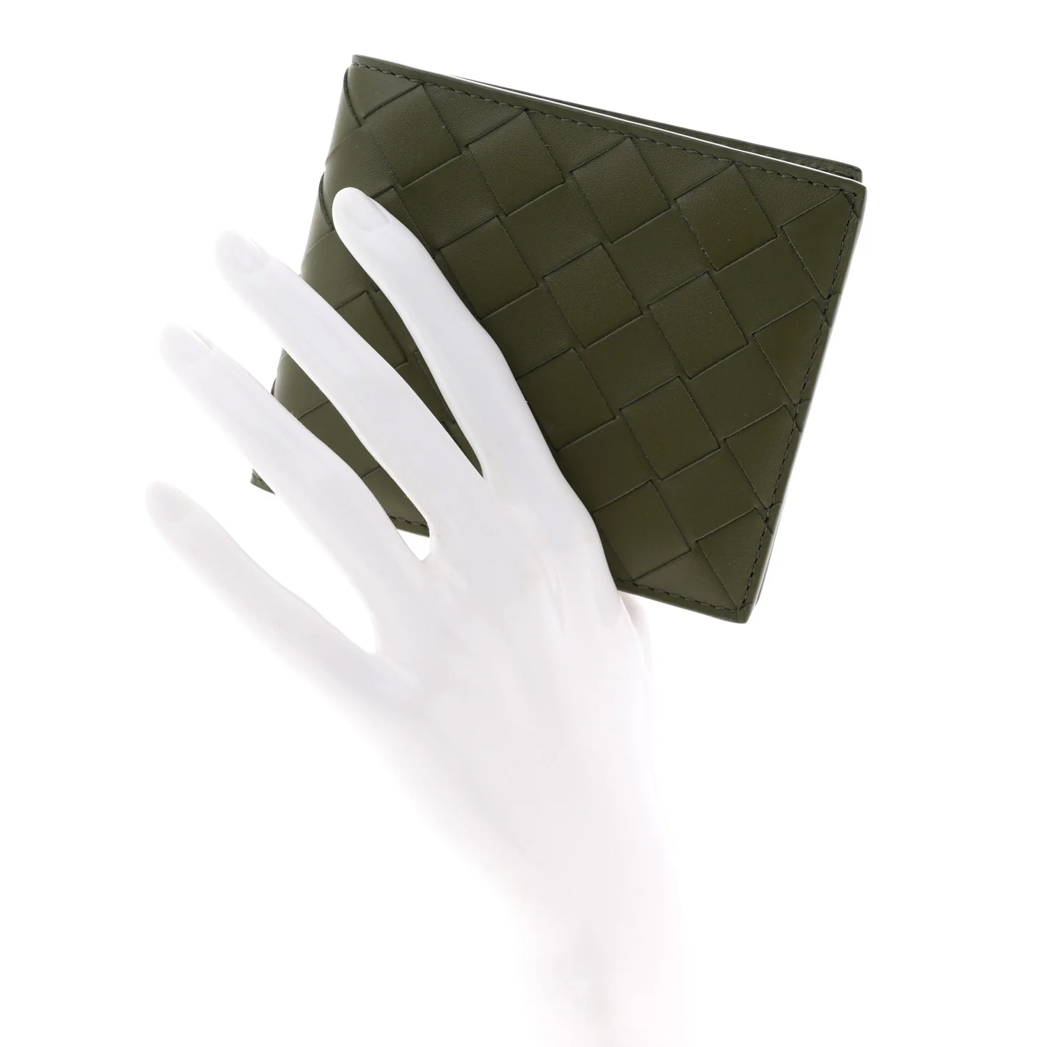 Nappa Maxi Intrecciato Bi-Fold Wallet Crocodile - Image 2