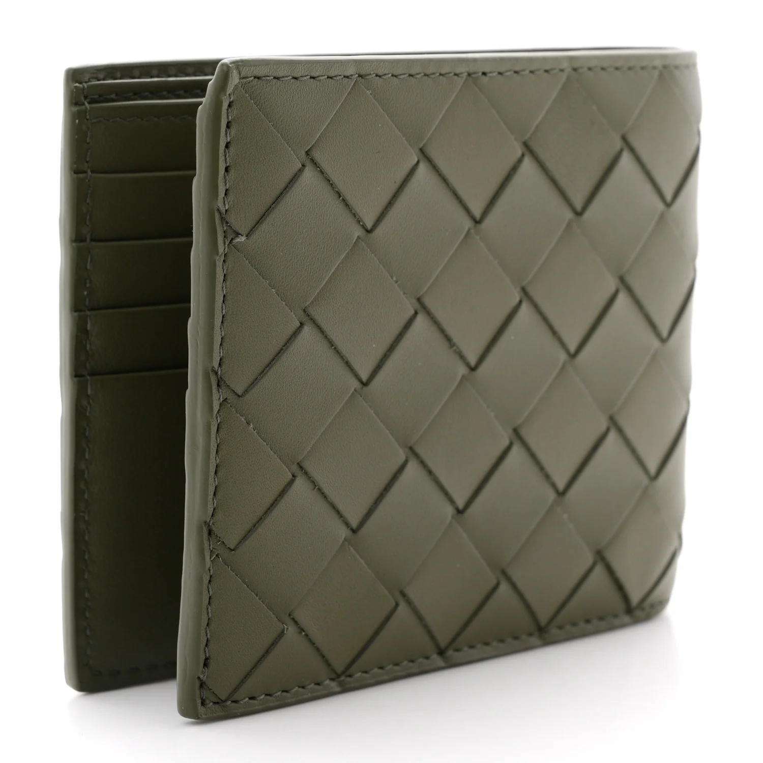 Nappa Maxi Intrecciato Bi-Fold Wallet Crocodile - Image 3