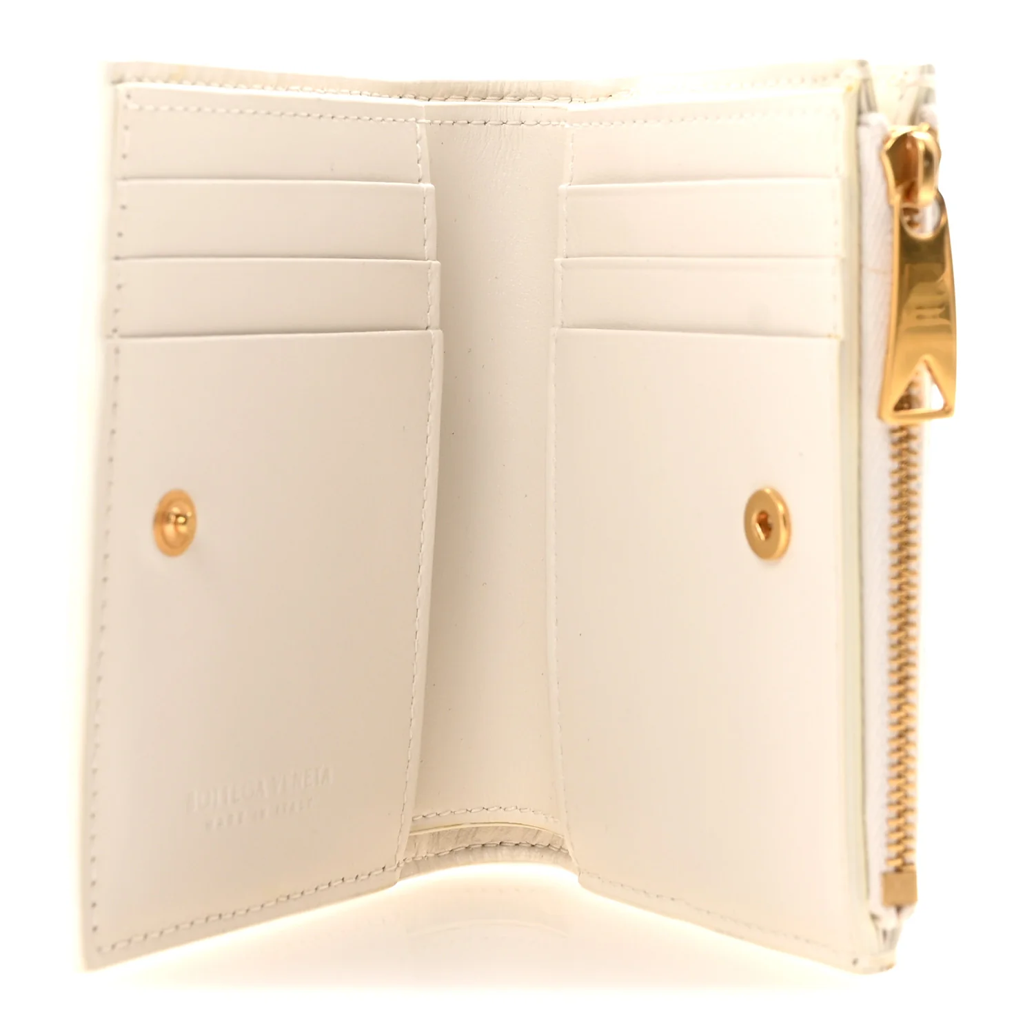 Nappa Maxi Intrecciato Bifold Zip Wallet White - Image 5