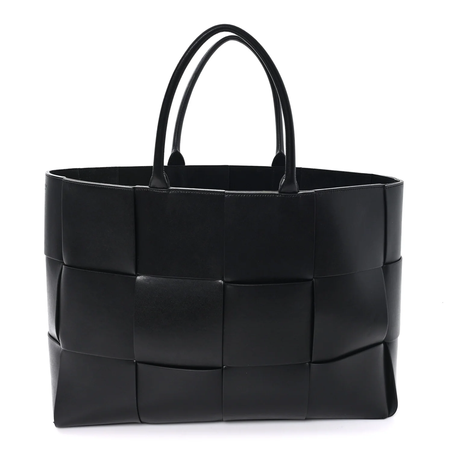 Nappa Maxi Intrecciato Large Arco Tote Black