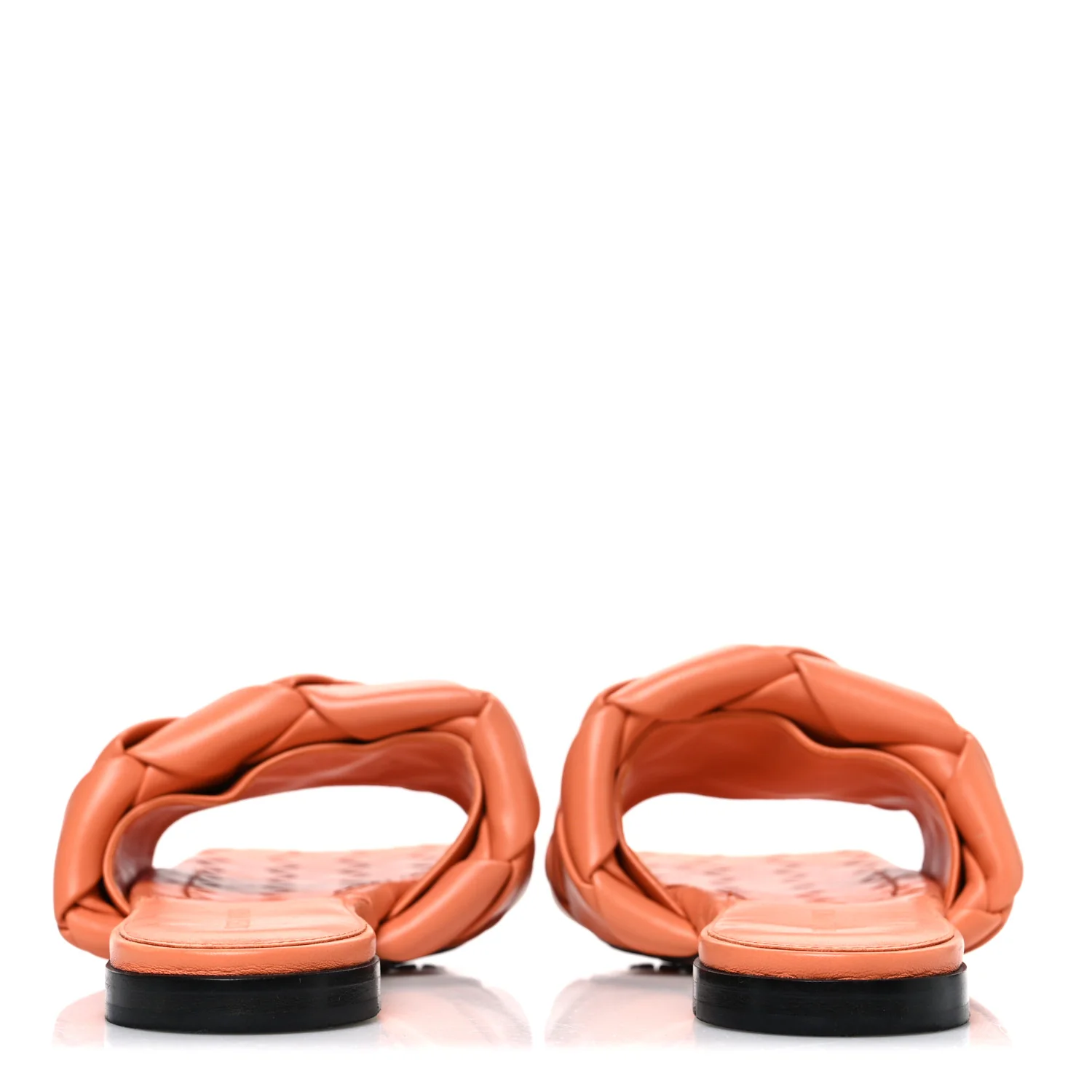 Nappa Maxi Intrecciato Lido Flat Sandals 39.5 Papaya - Image 6
