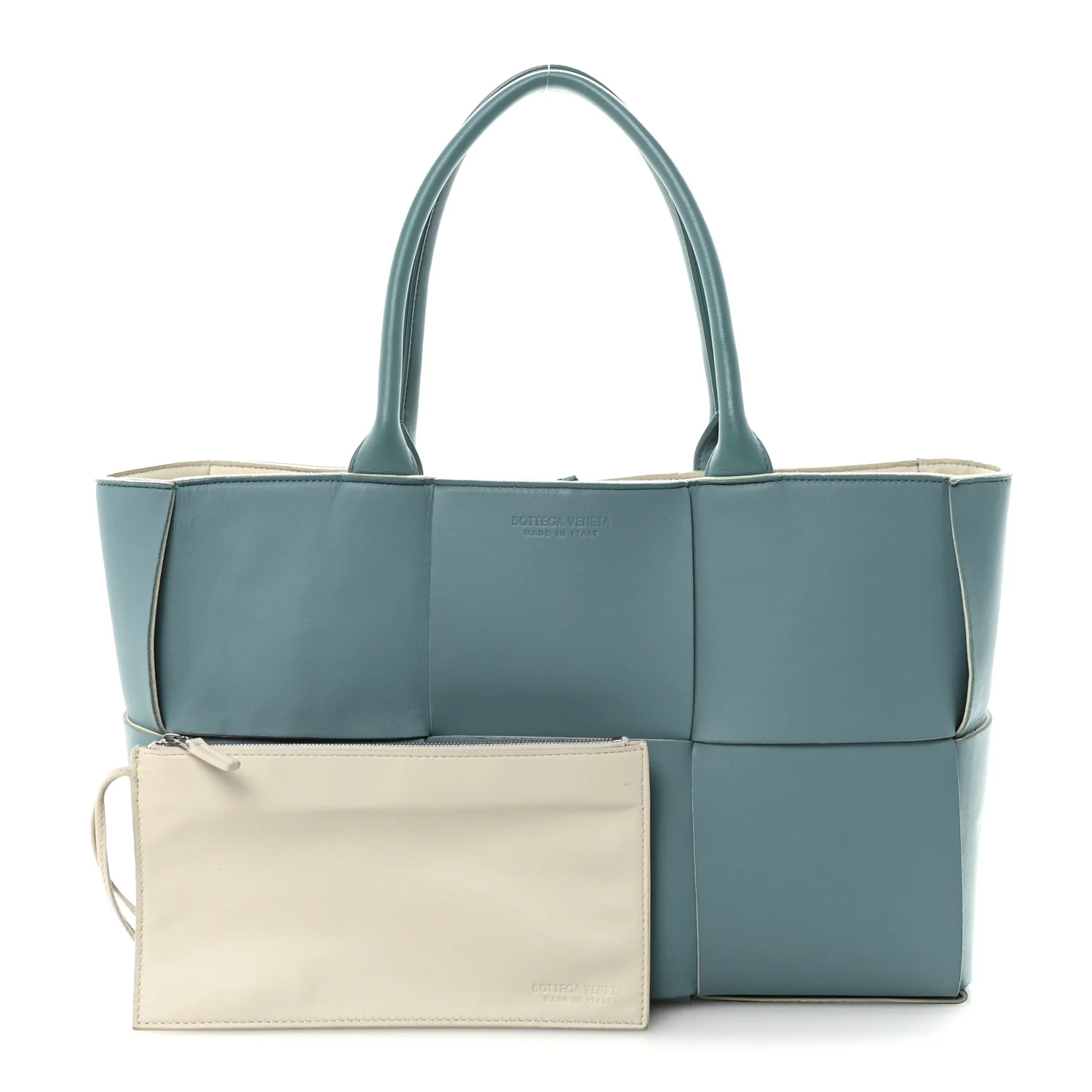 Nappa Maxi Intrecciato Medium Arco Tote Linoleum - Image 3