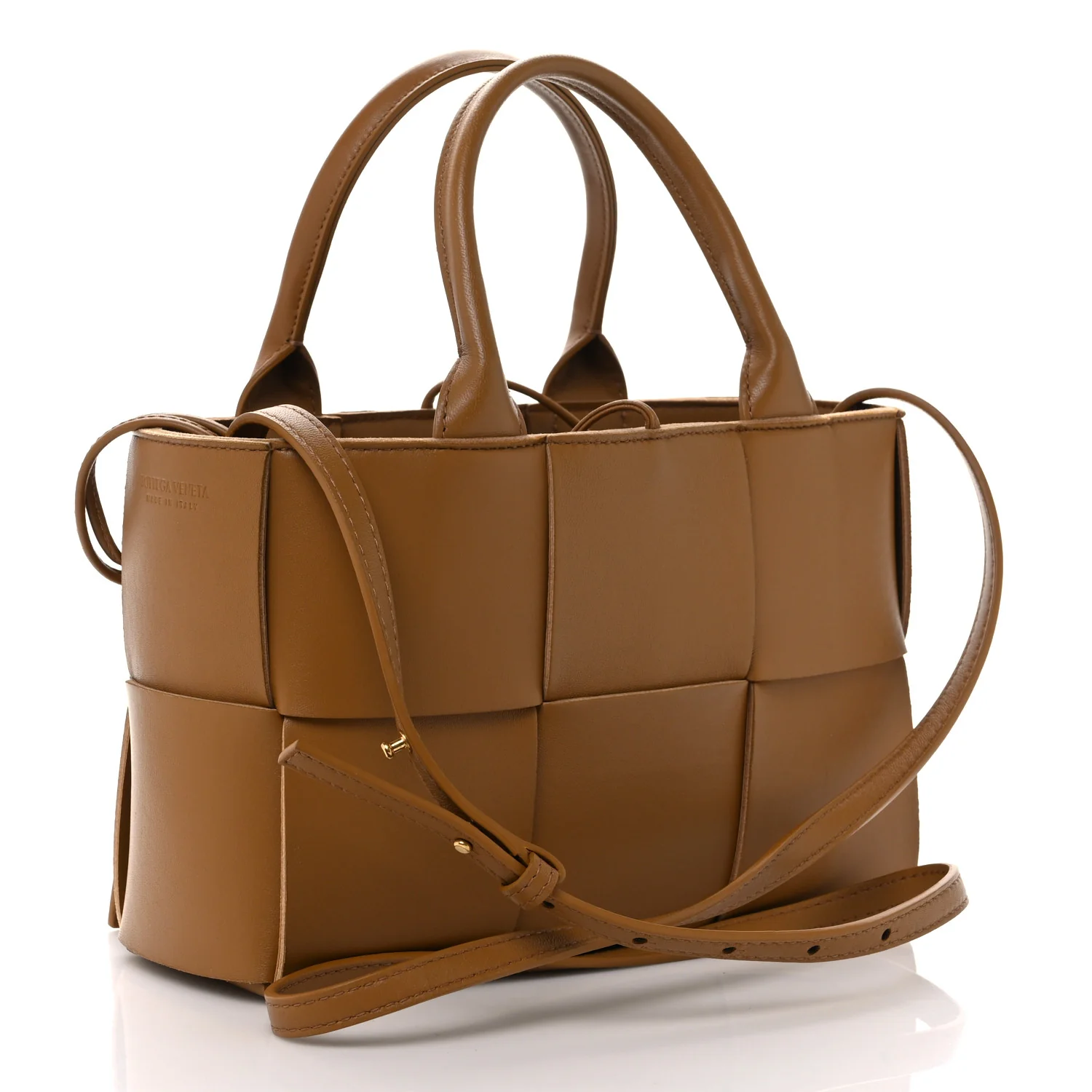 Nappa Maxi Intrecciato Mini Arco Tote Camel - Image 3