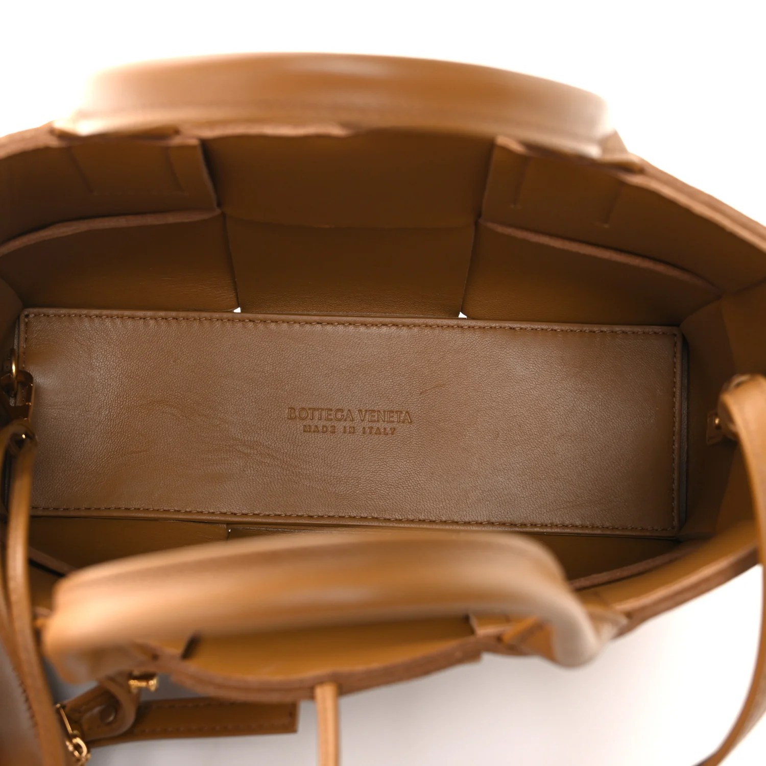 Nappa Maxi Intrecciato Mini Arco Tote Camel - Image 5