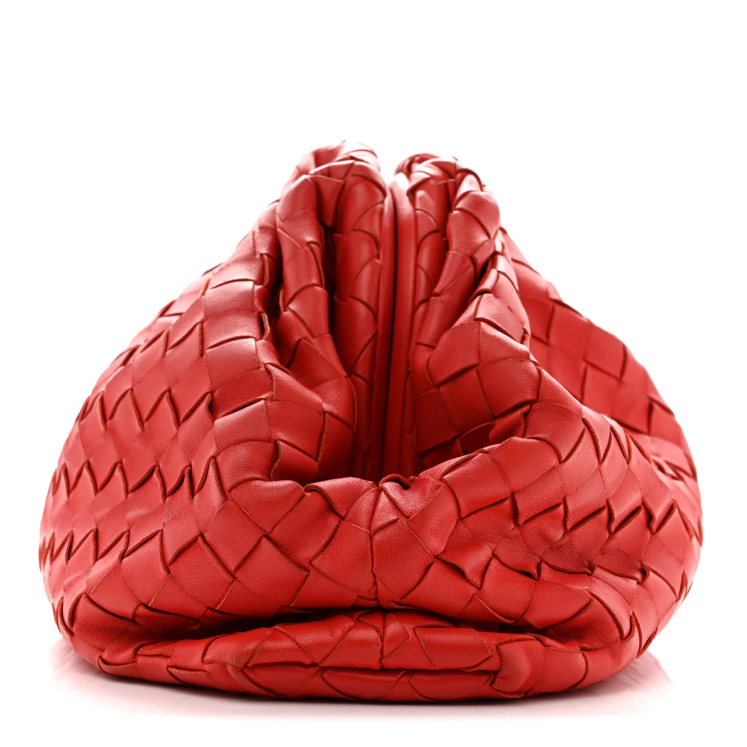 Nappa Maxi Intrecciato The Pouch Oversized Clutch Bright Red - Image 10