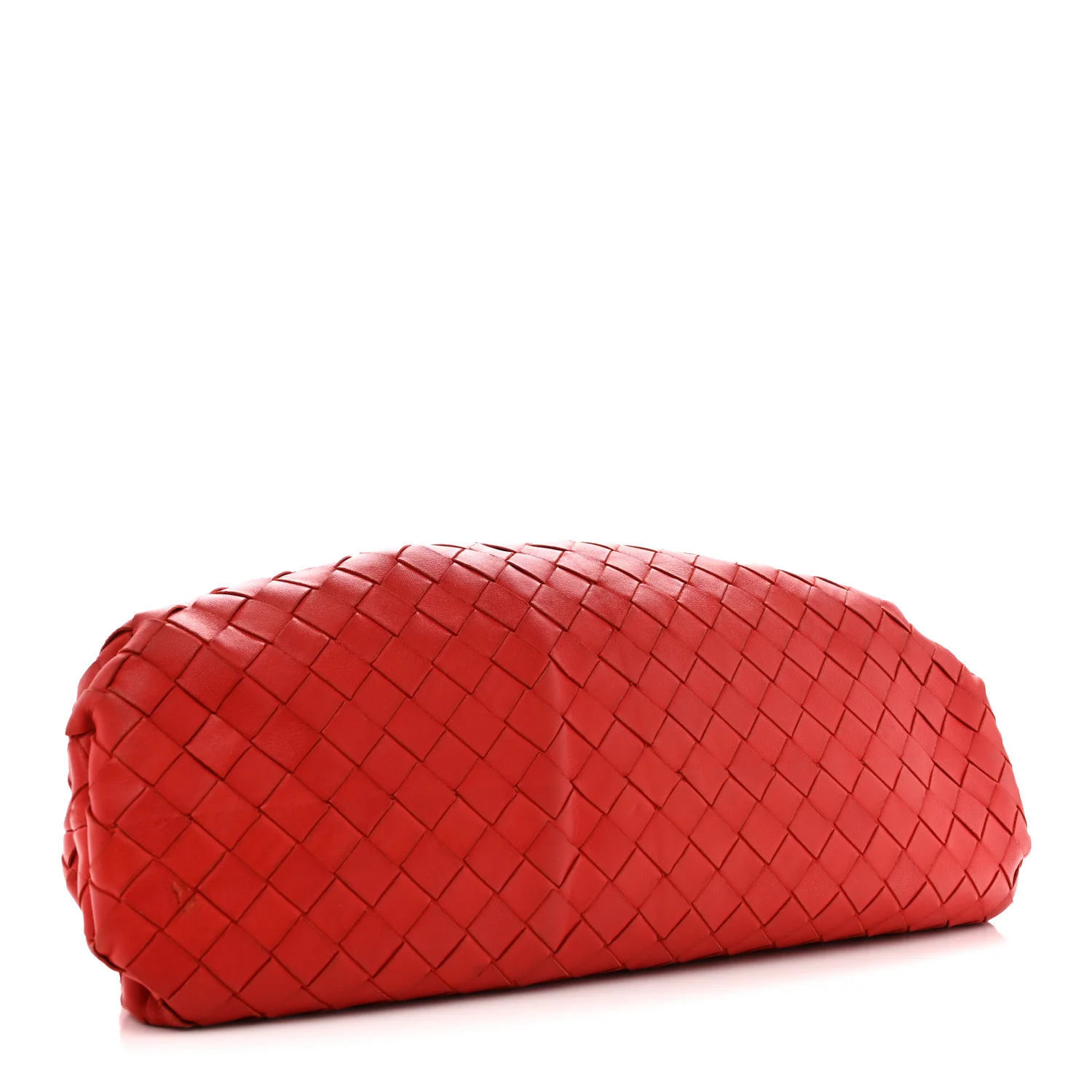 Nappa Maxi Intrecciato The Pouch Oversized Clutch Bright Red - Image 4