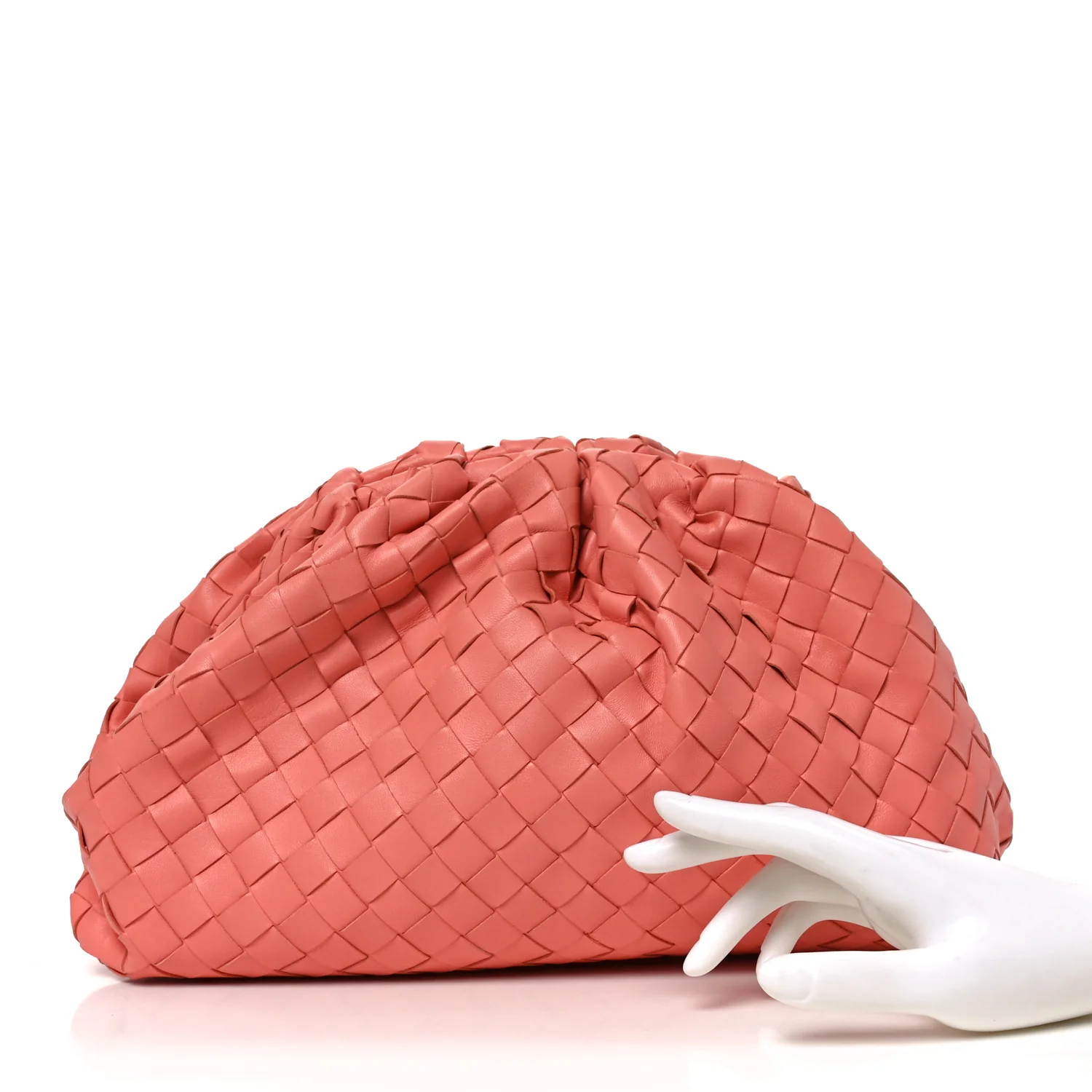 Nappa Maxi Intrecciato The Pouch Oversized Clutch Peach - Image 3
