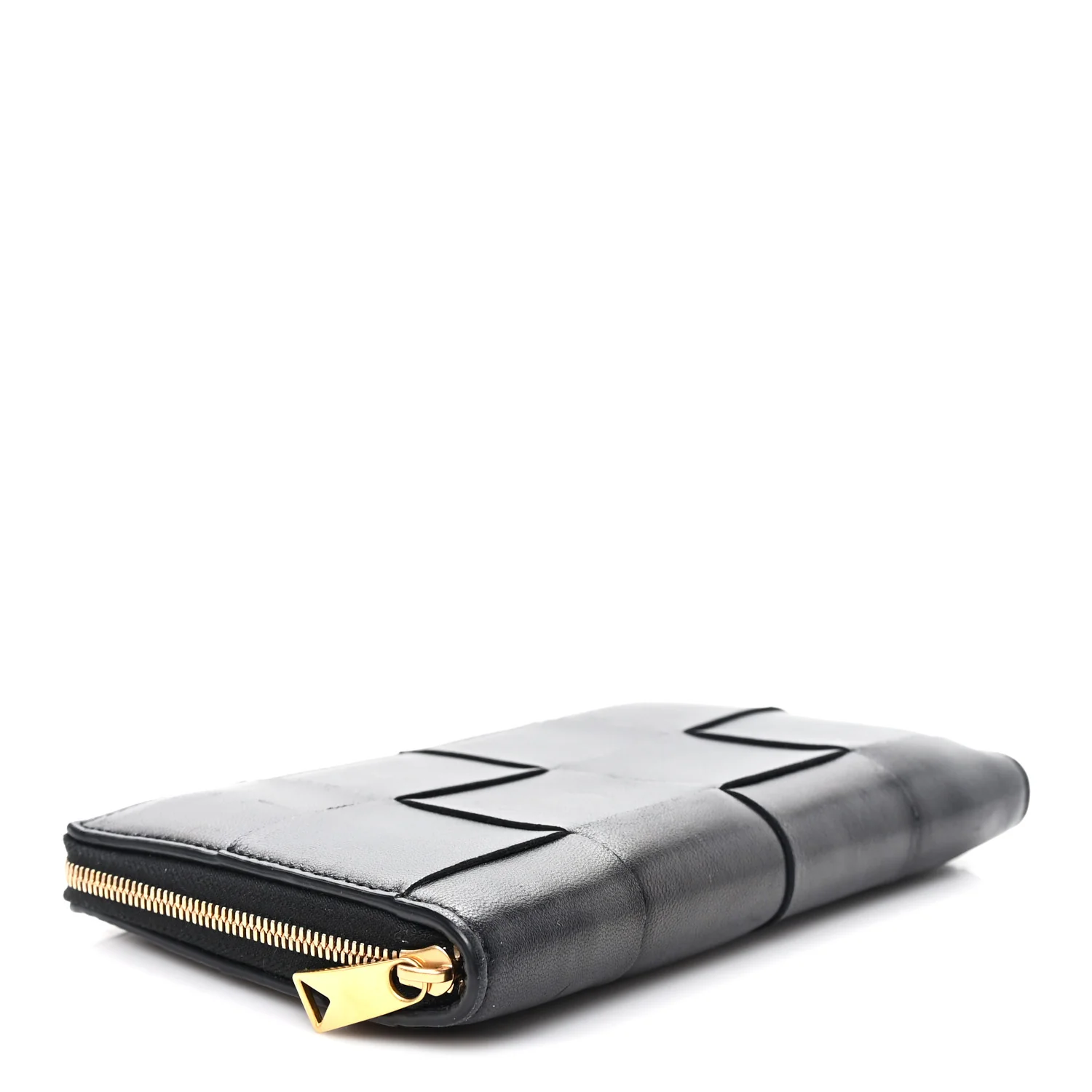 Nappa Maxi Intrecciato Zip Around Wallet Black - Image 4