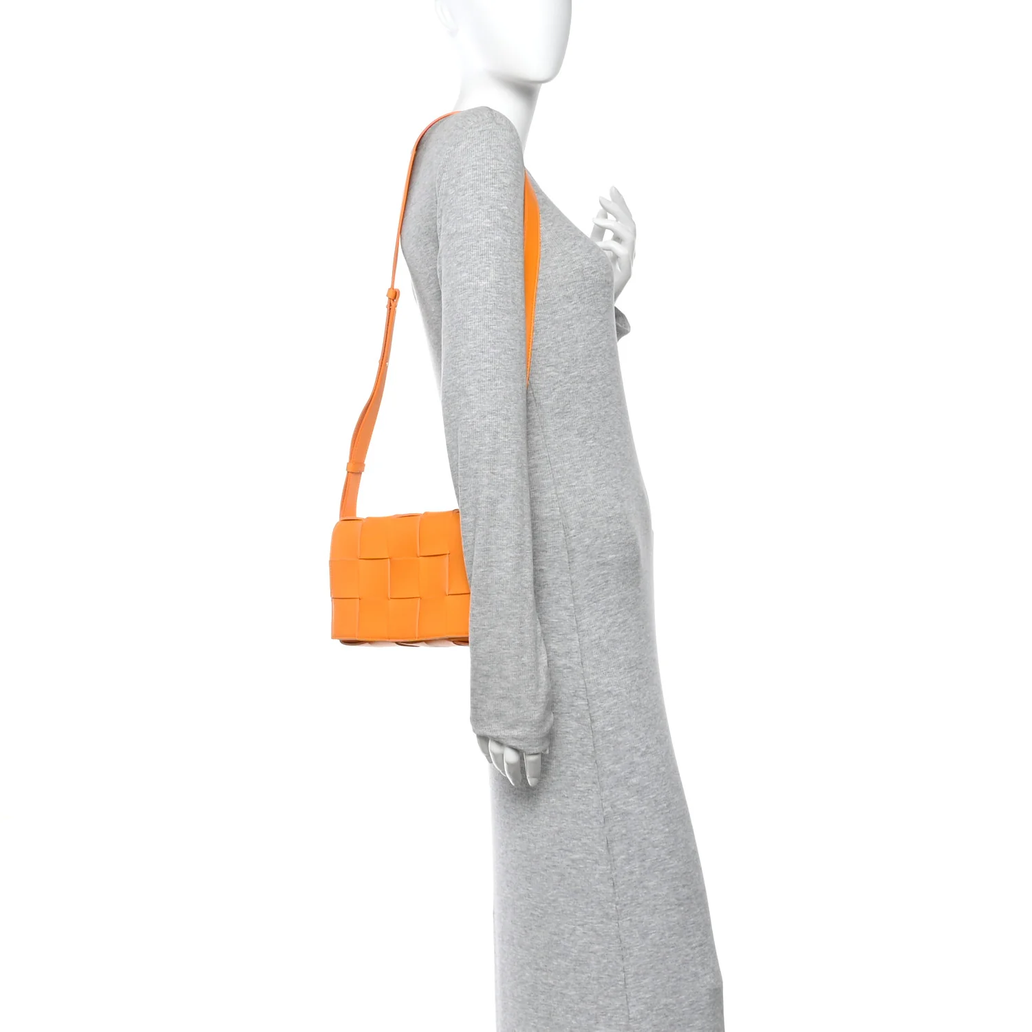 Nappa Maxi Intreccio Cassette Bag Tangerine - Image 3