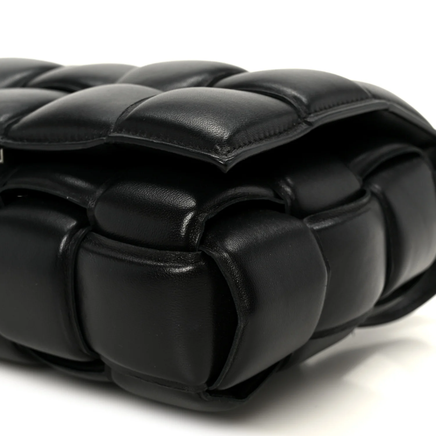 Nappa Maxi Intreccio Padded Cassette Crossbody Bag Black - Image 12