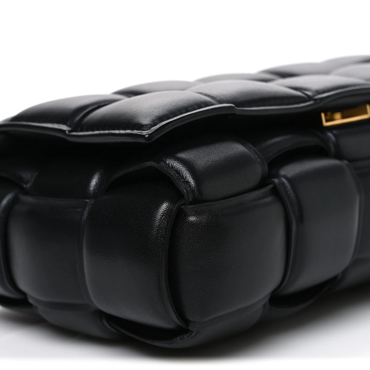 Nappa Maxi Intreccio Padded Cassette Crossbody Bag Black - Image 9