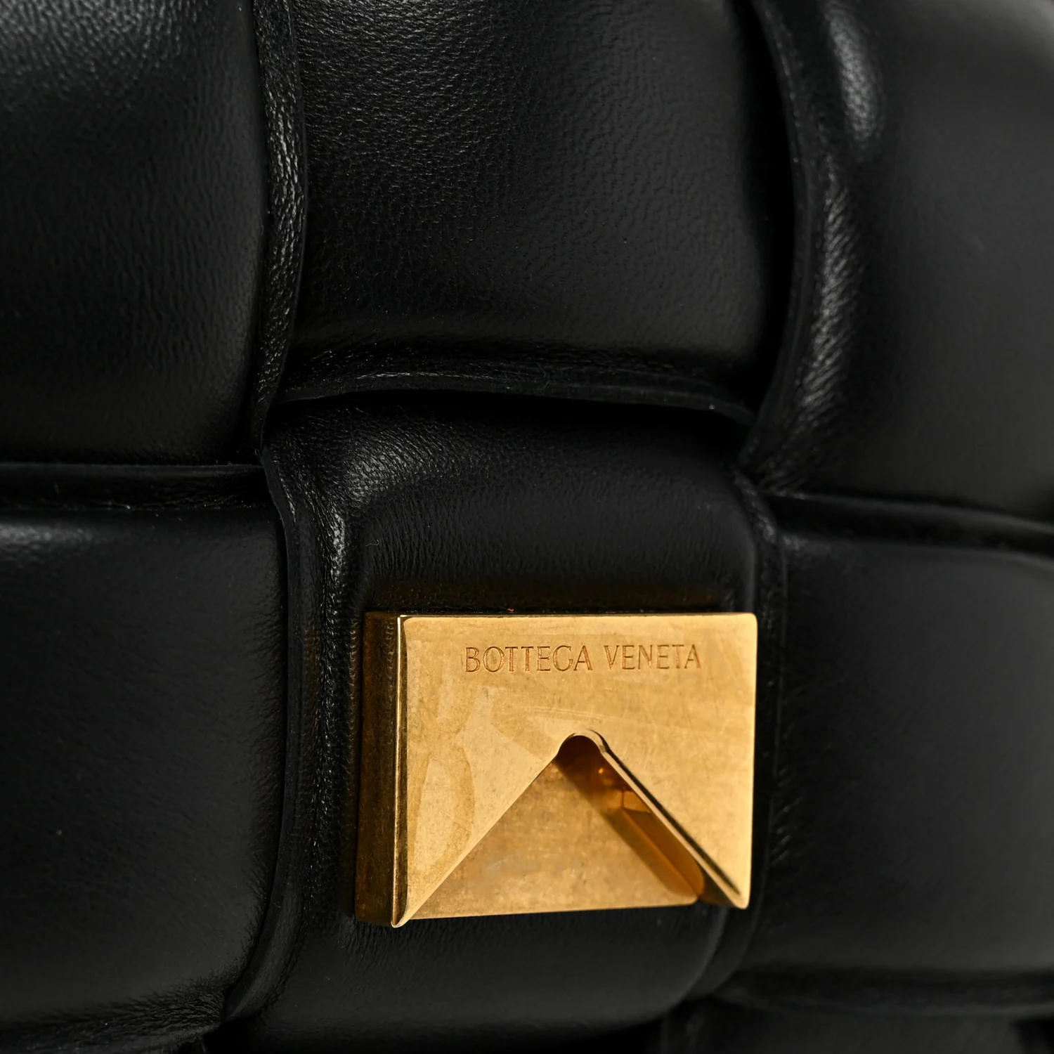 Nappa Maxi Intreccio Padded Cassette Crossbody Bag Black - Image 9