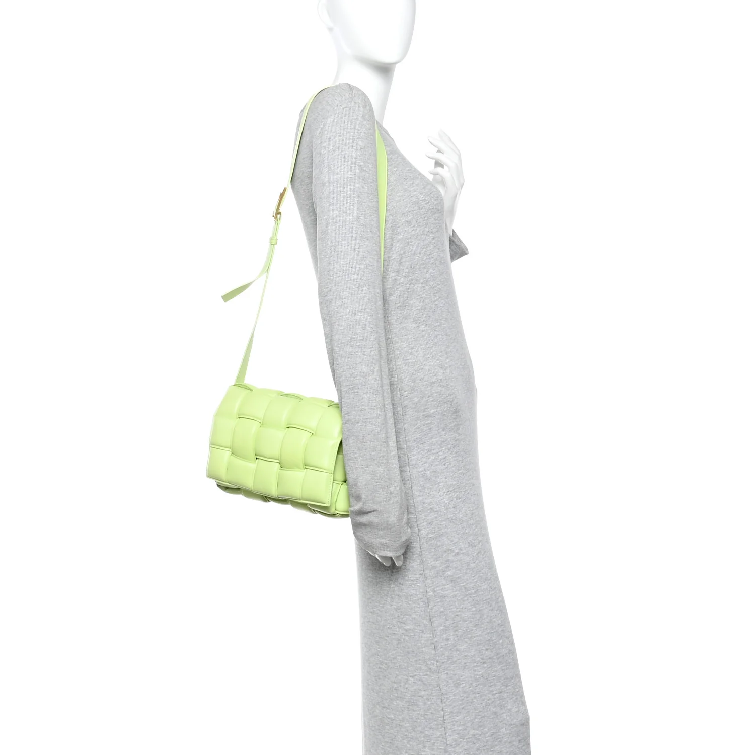 Nappa Maxi Intreccio Padded Cassette Crossbody Bag Fennel - Image 2