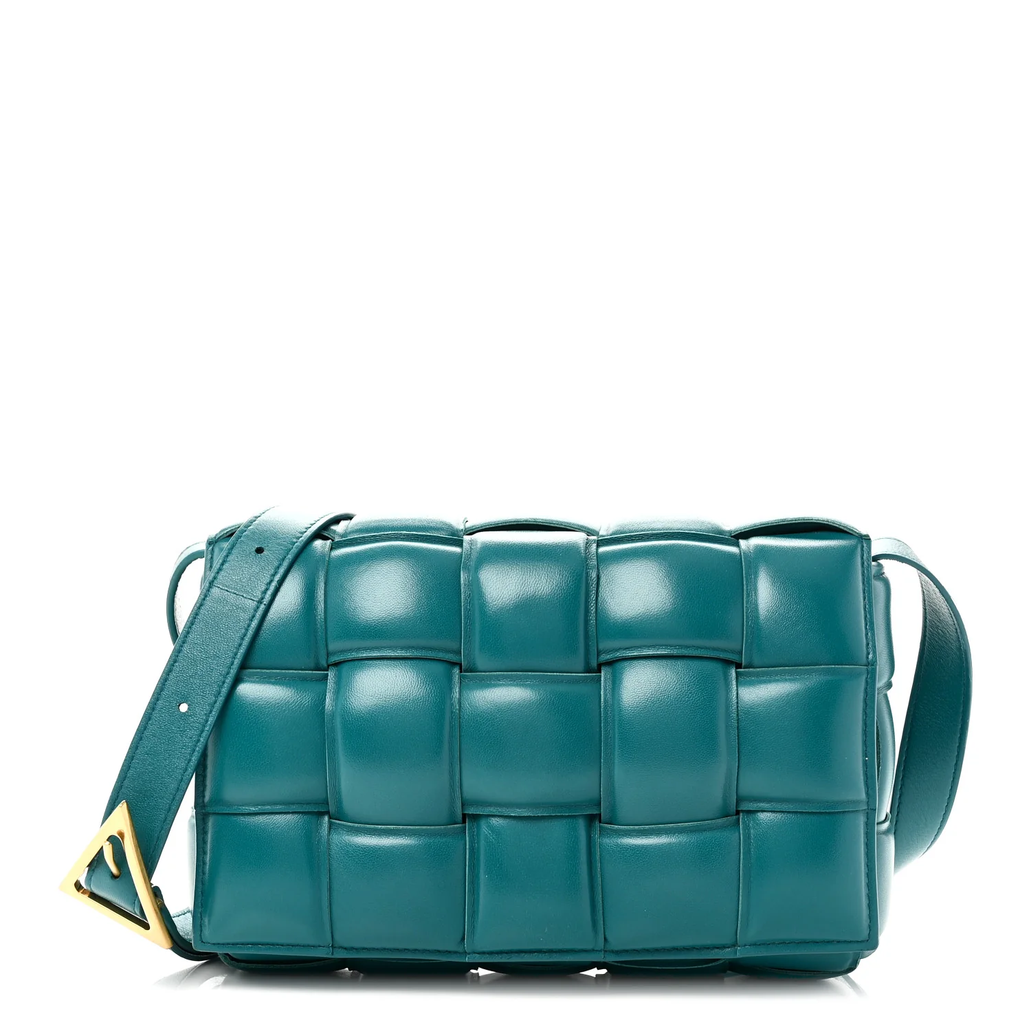 Nappa Maxi Intreccio Padded Cassette Crossbody Bag Mallard