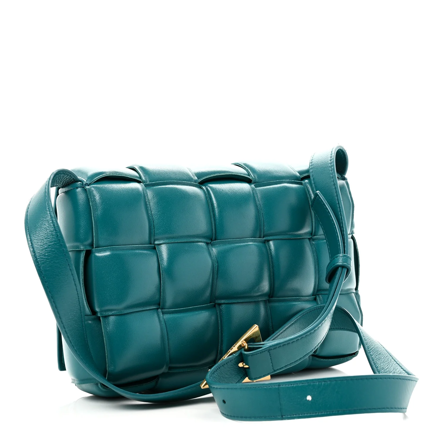 Nappa Maxi Intreccio Padded Cassette Crossbody Bag Mallard - Image 3