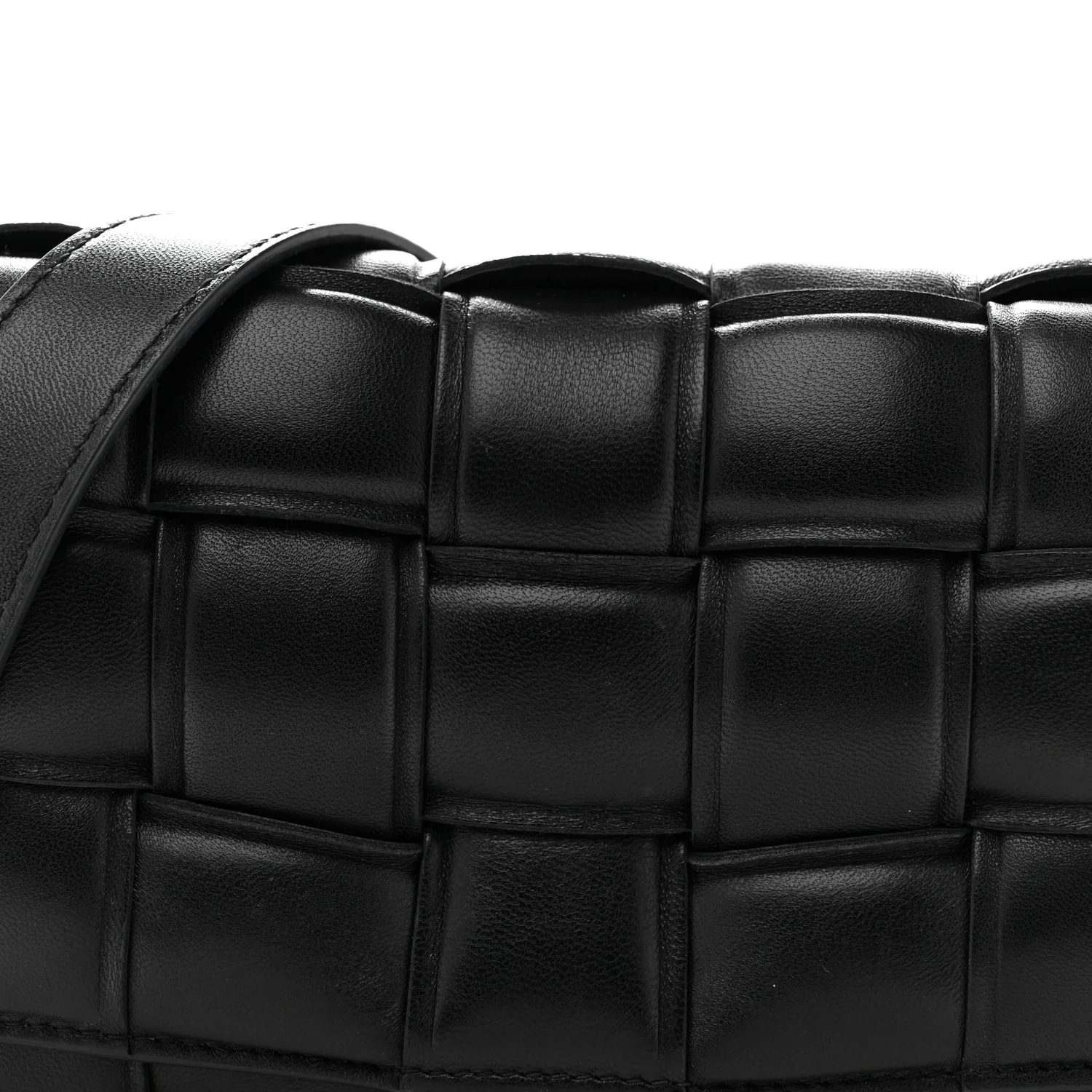 Nappa Maxi Intreccio Small Padded Cassette Crossbody Bag Black - Image 8
