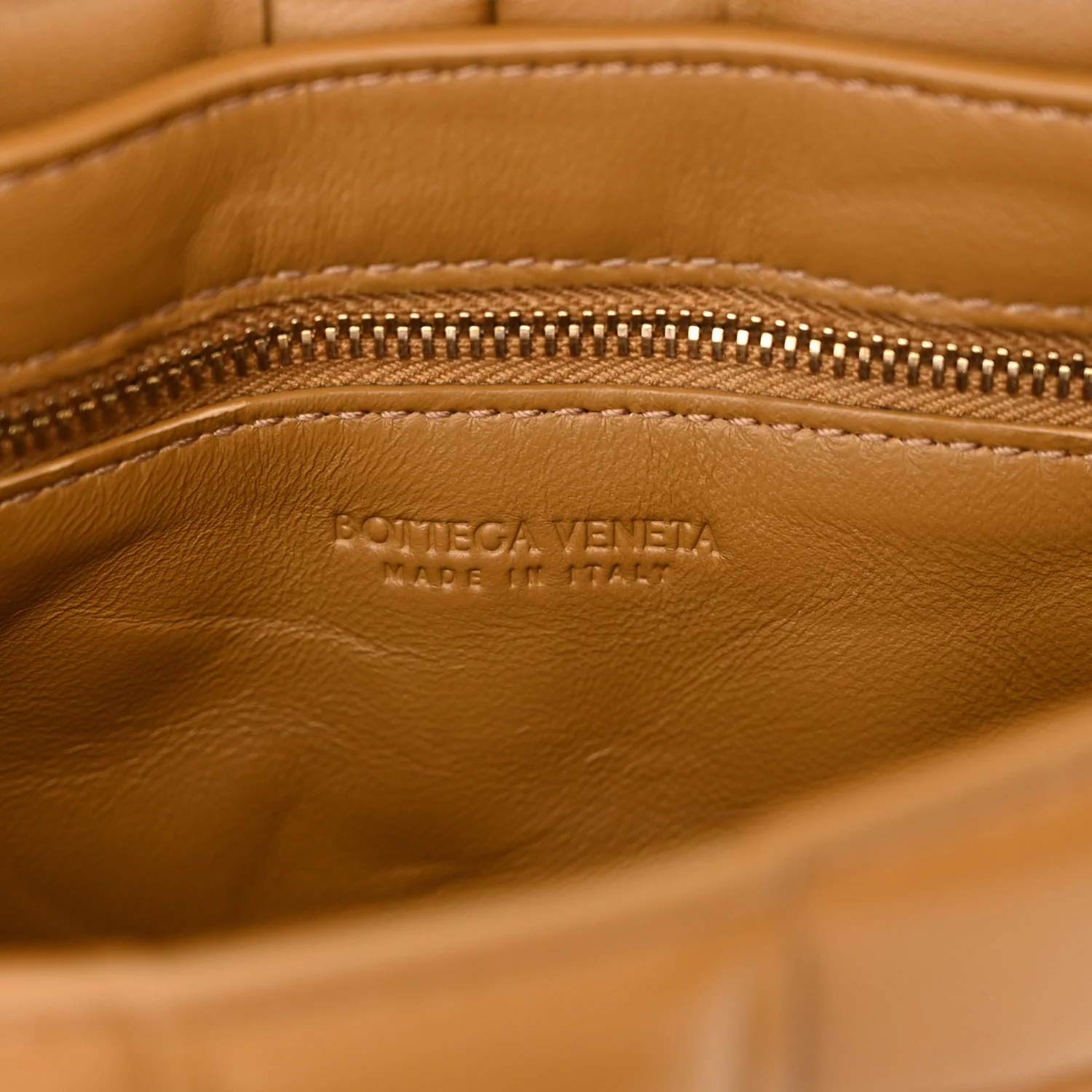 Nappa Maxi Intreccio Small Padded Cassette Crossbody Bag Camel - Image 6