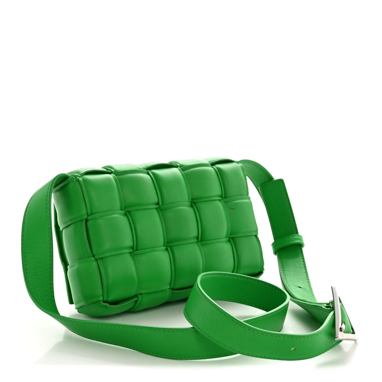 Nappa Maxi Intreccio Small Padded Cassette Crossbody Bag Parakeet - Image 4